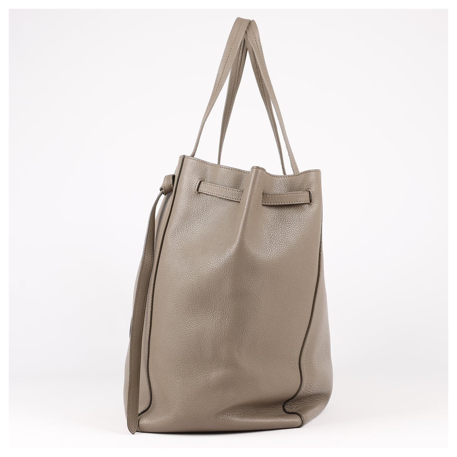 Céline Celine Small Cabas Phantom Leather Tote Bag in Taupe Grey