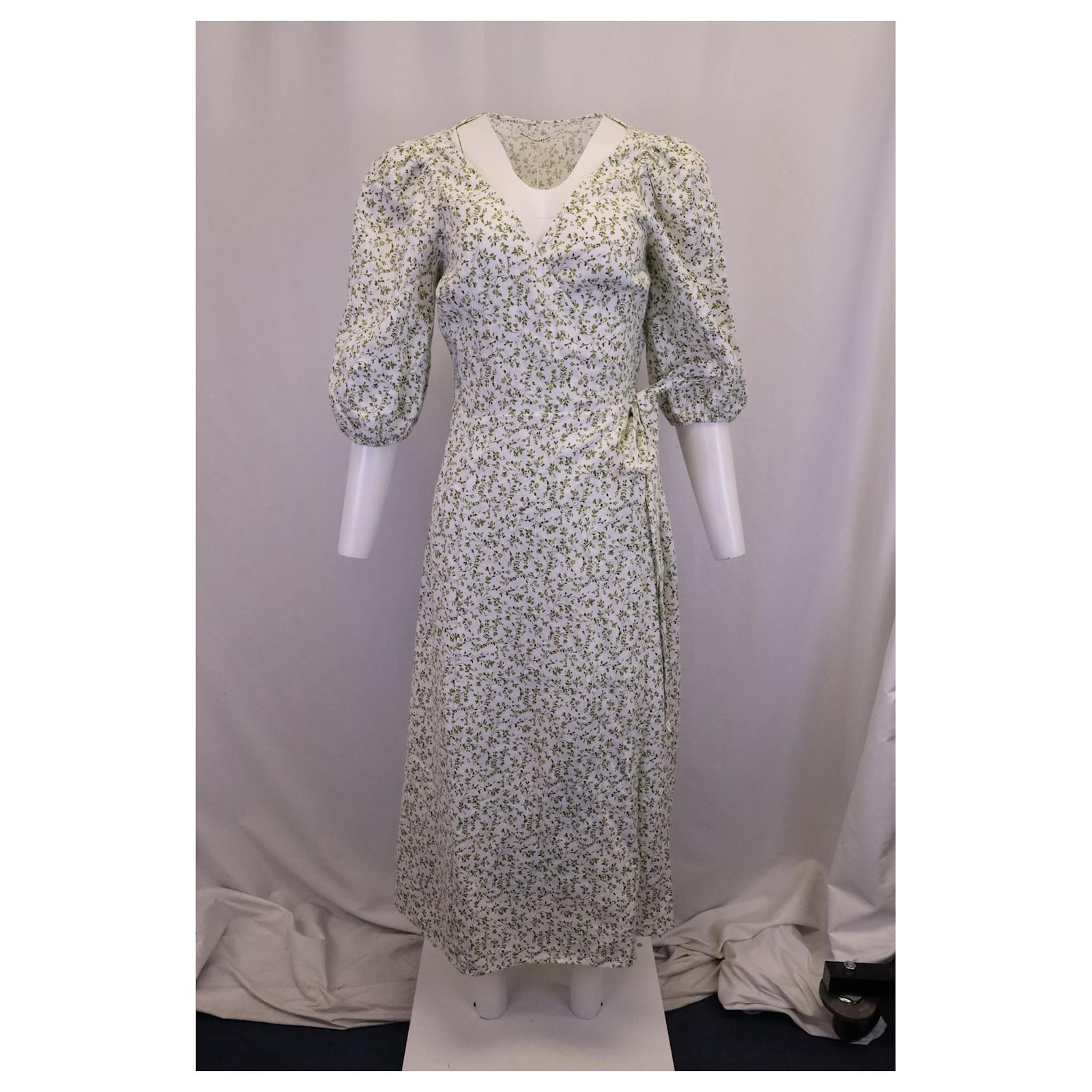Reformation Mint Midi Wrap Dress in Green Linen (Sold) - Joli Closet Reformation Mint Midi Wrap Dress in Green Linen (Sold) - Joli Closet