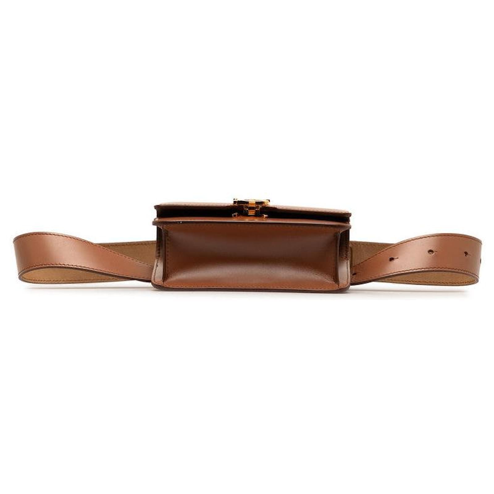 Burberry Leather TB Waist Bag Brown in Very Good Condition ref