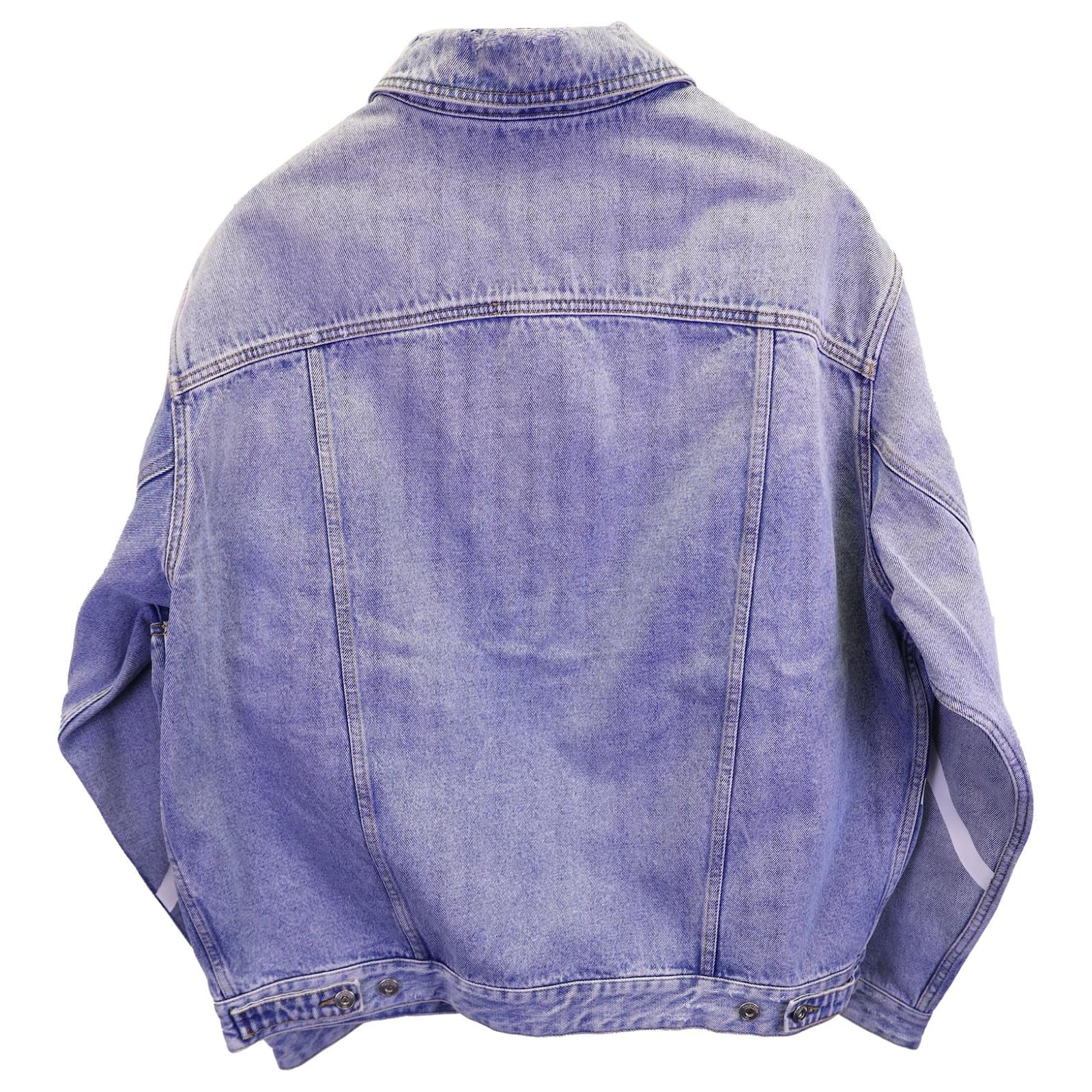 Valentino Garavani Deconstructed VLogo Denim Jacket In Blue