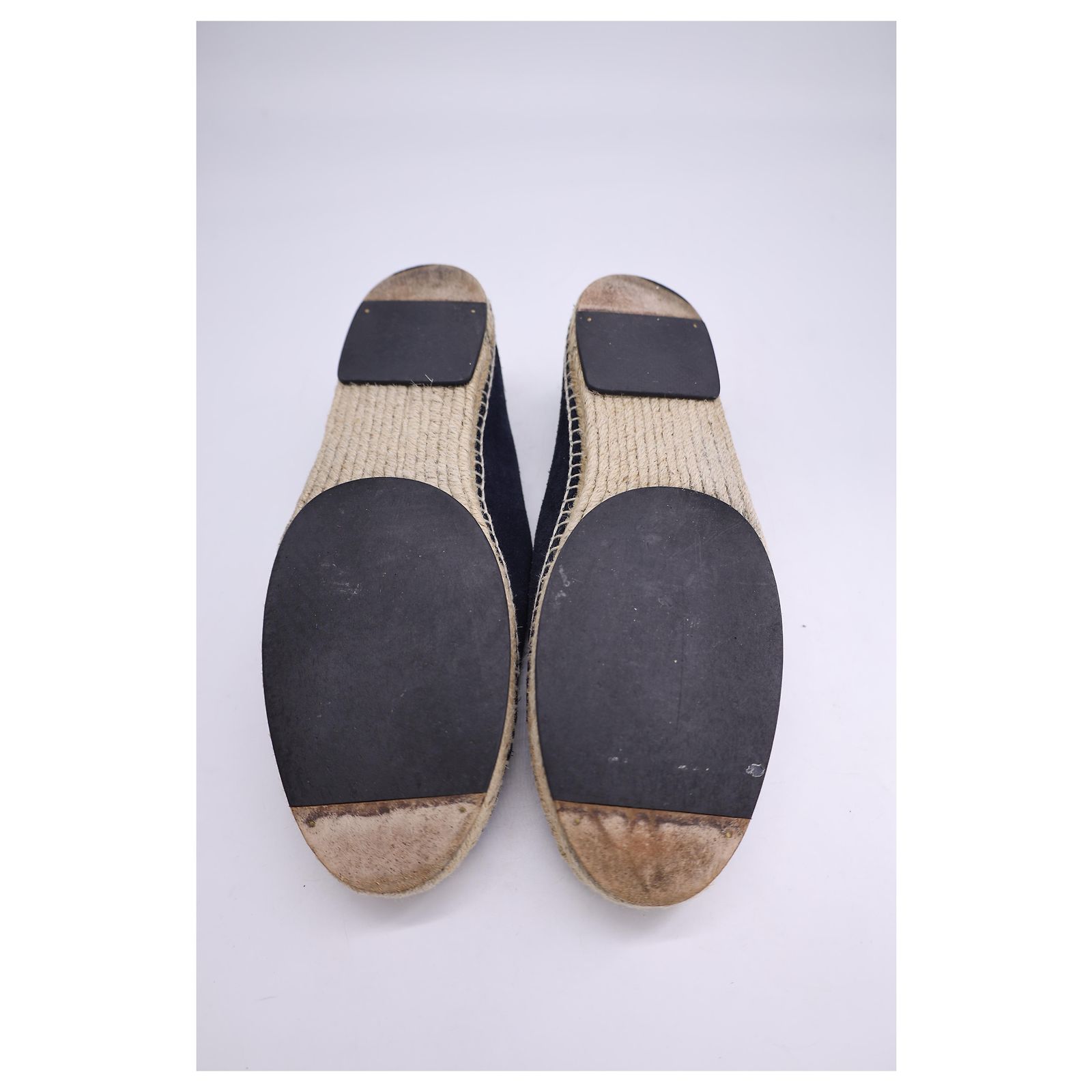 Fendi Monster Eyes Slip On Espadrilles in Navy Blue Suede  display picture 2