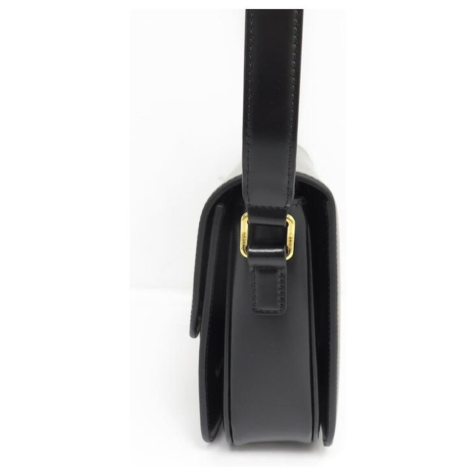Céline NEW CELINE TRIOMPHE HANDBAG 187363 BLACK LEATHER