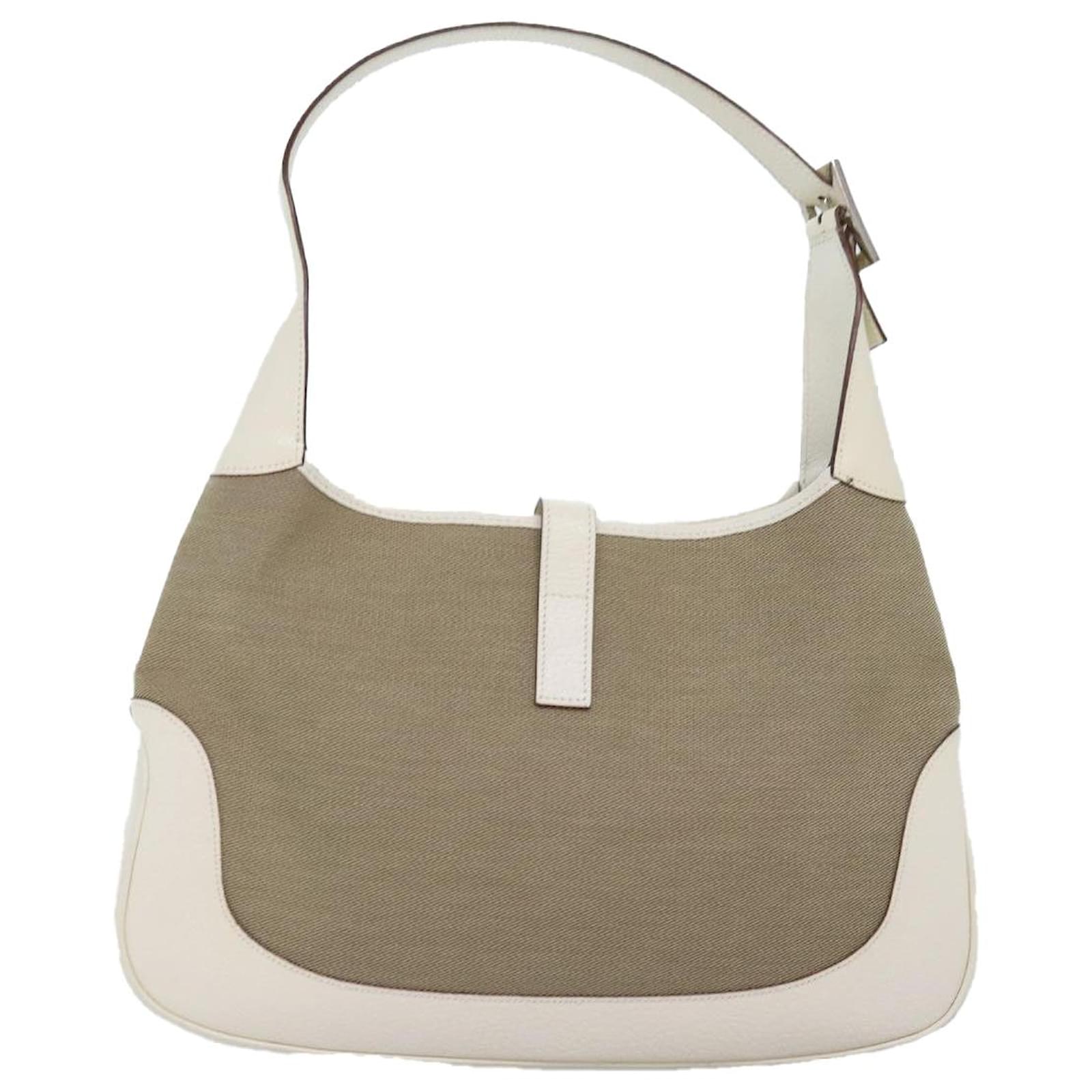 バッグ GUCCI hand bag Jackie Canvas beige Gucci Gucci Jackie Original GG Canvas & Off White Leather