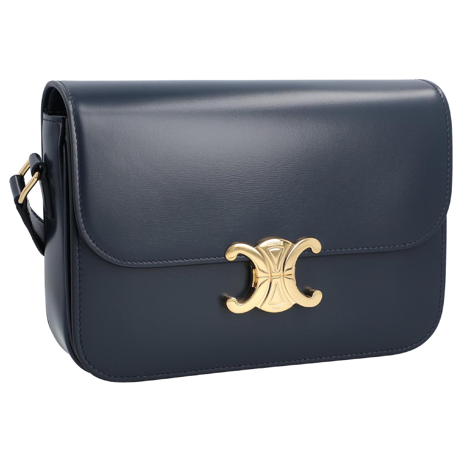 Céline Celine Classique Triomphe Bag In Shiny calf leather