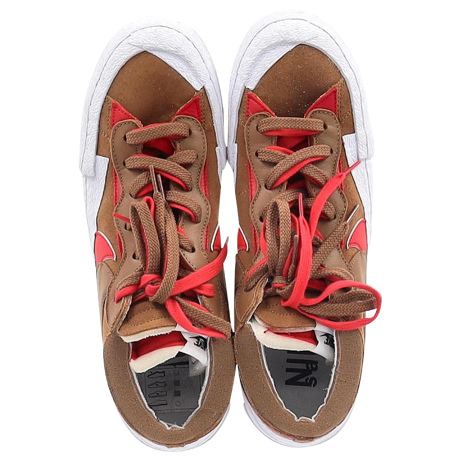 Autre Marque Nike x Sacai Blazer Low Sneakers in Brown Leather ref
