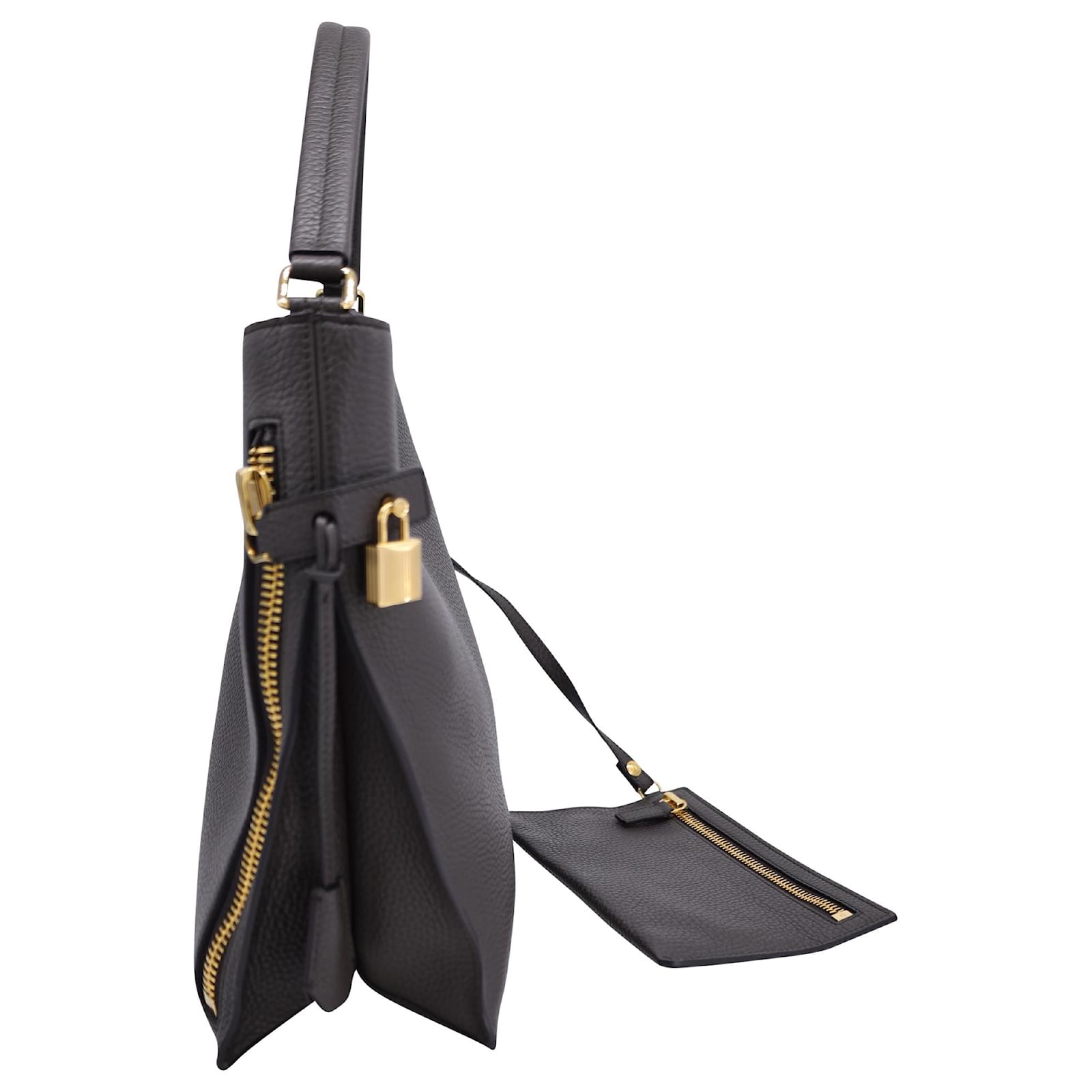 Tom Ford Small Alix Hobo Shoulder Bag in Graphite Grain