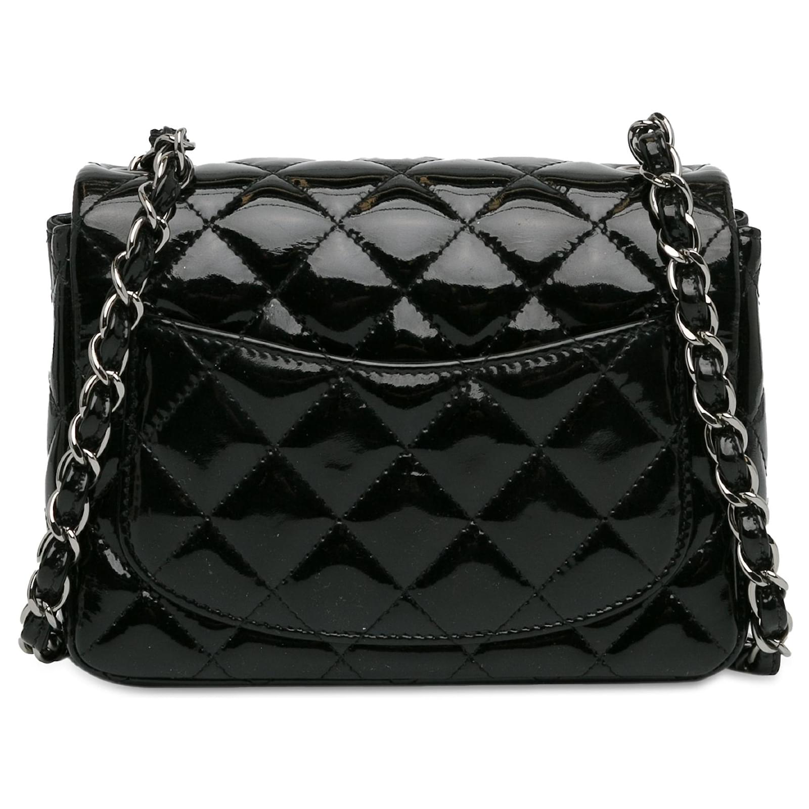 ショルダーバッグ・ポシェット × ヴィンテージ(中古) Chanel Square Classic Single Quilted Patent Mini Chanel Mini Square Flap Patent Black SHW – Bag Religion