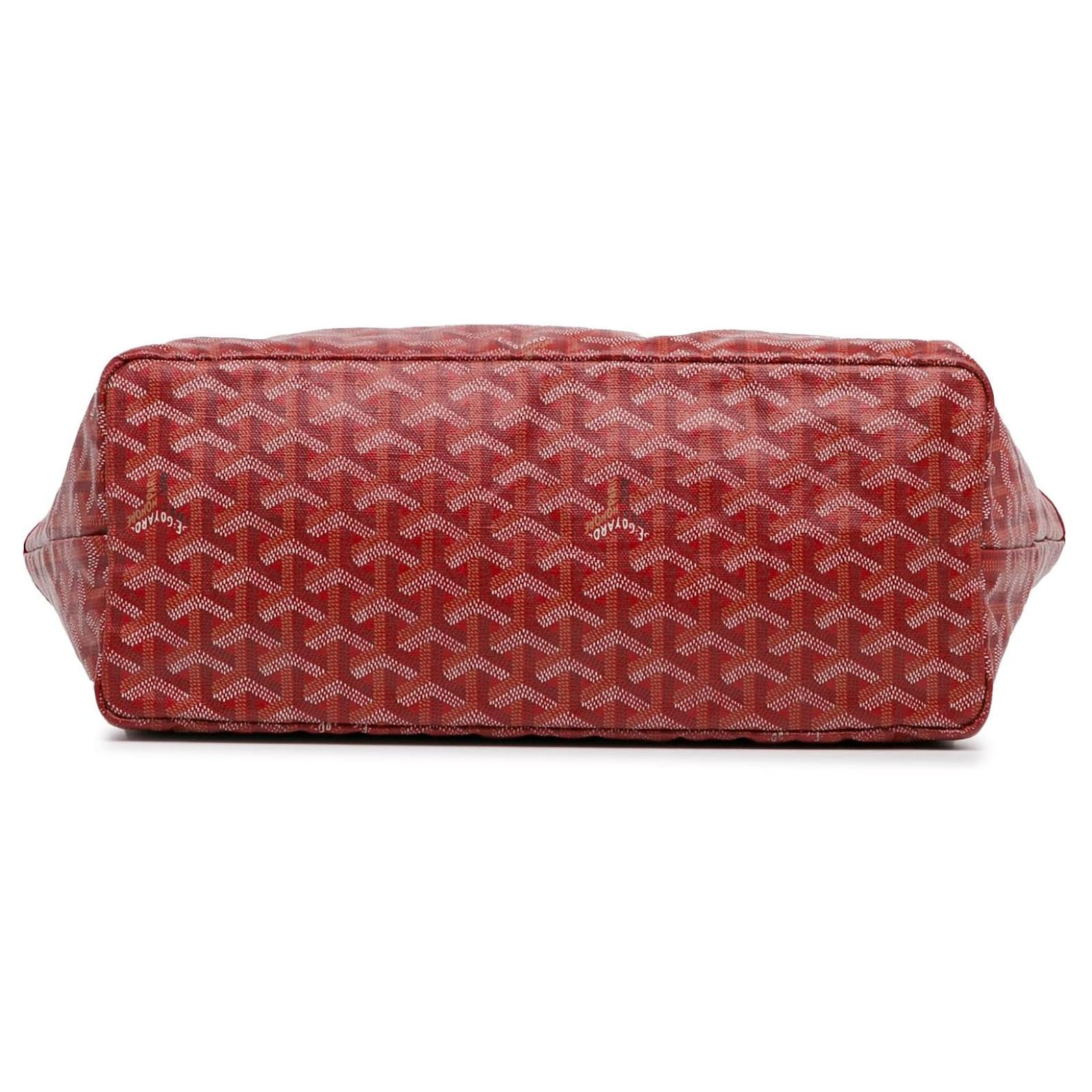 【送料無料/新品】 Red Goyard Goyardine Saint Louis PM Tote Bag Leather ref バッグ