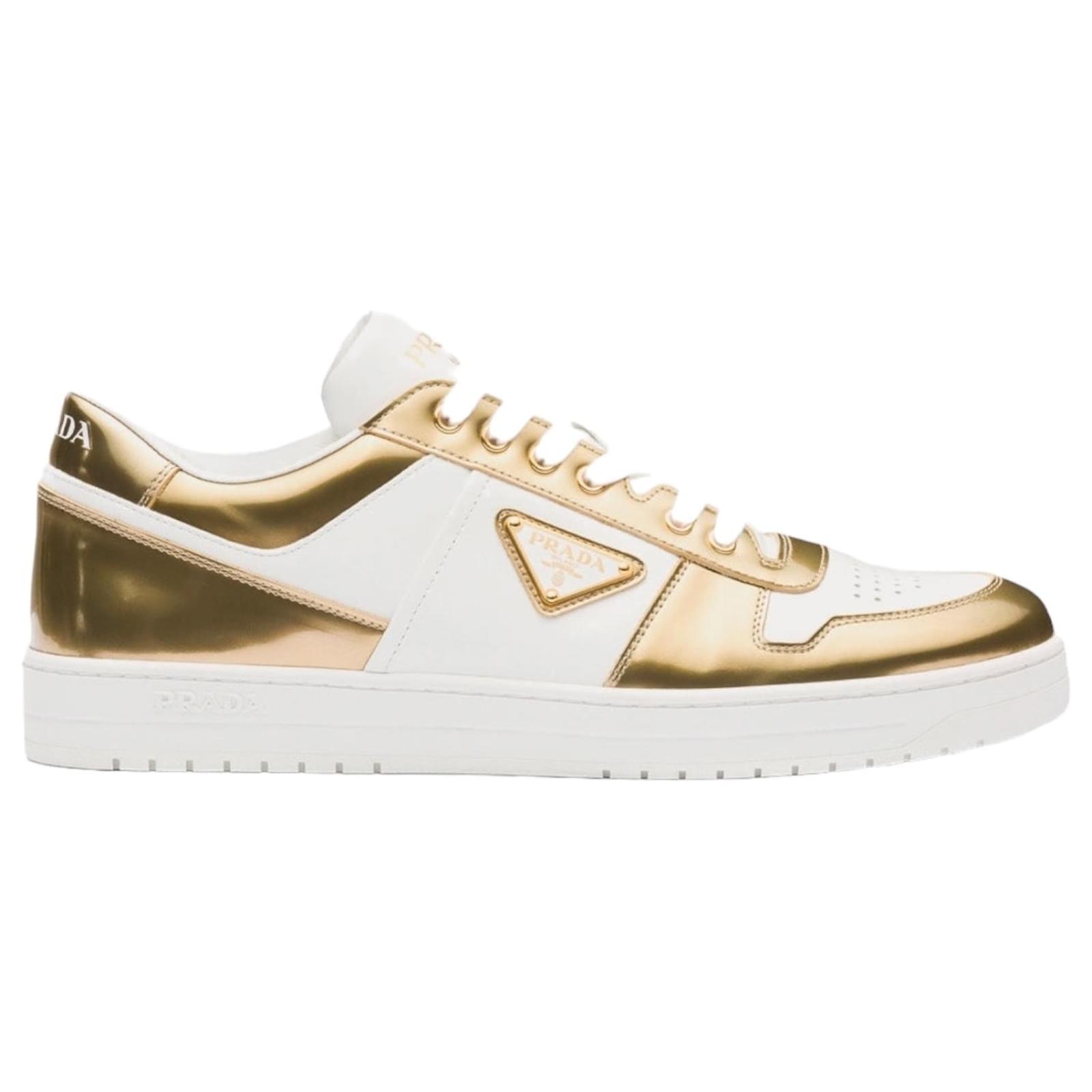 Prada gold sneakers online