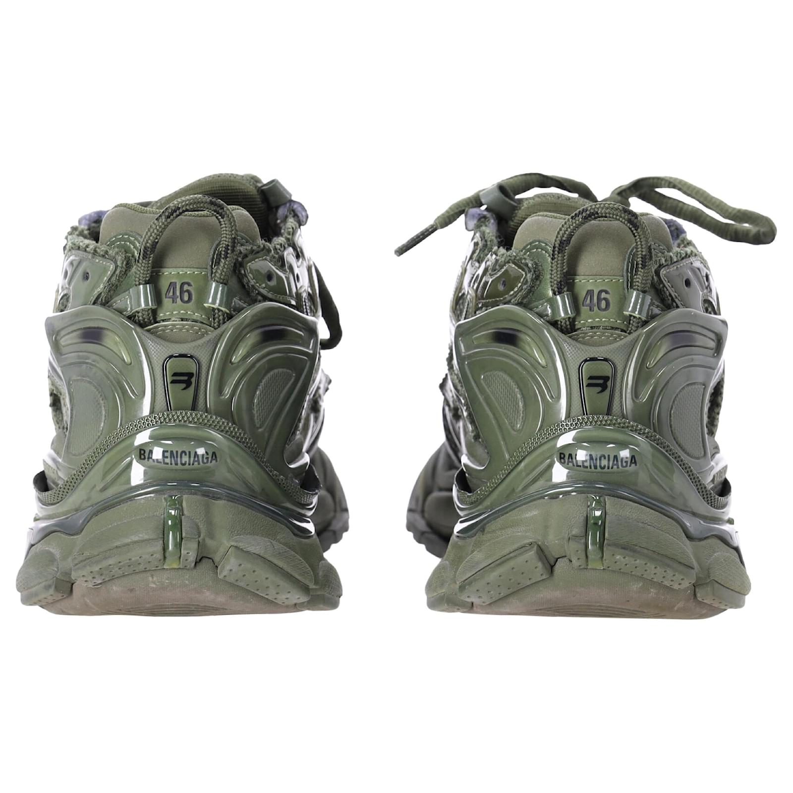 Baskets Balenciaga Runner en polyuréthane vert olive Plastique ref