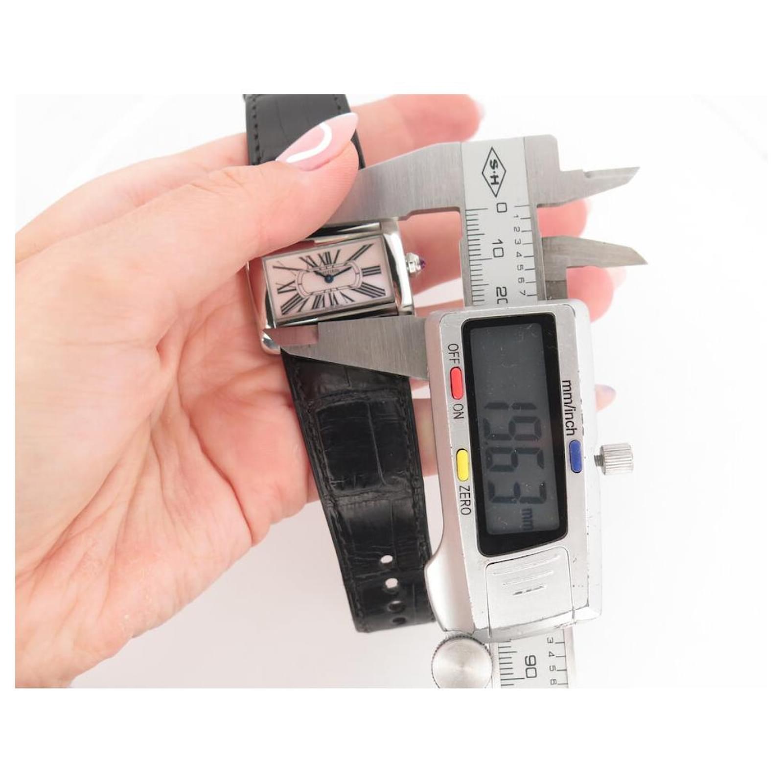 VINTAGE CARTIER TANK DIVAN WATCH 2599 25 MM QUARTZ STEEL CROCO