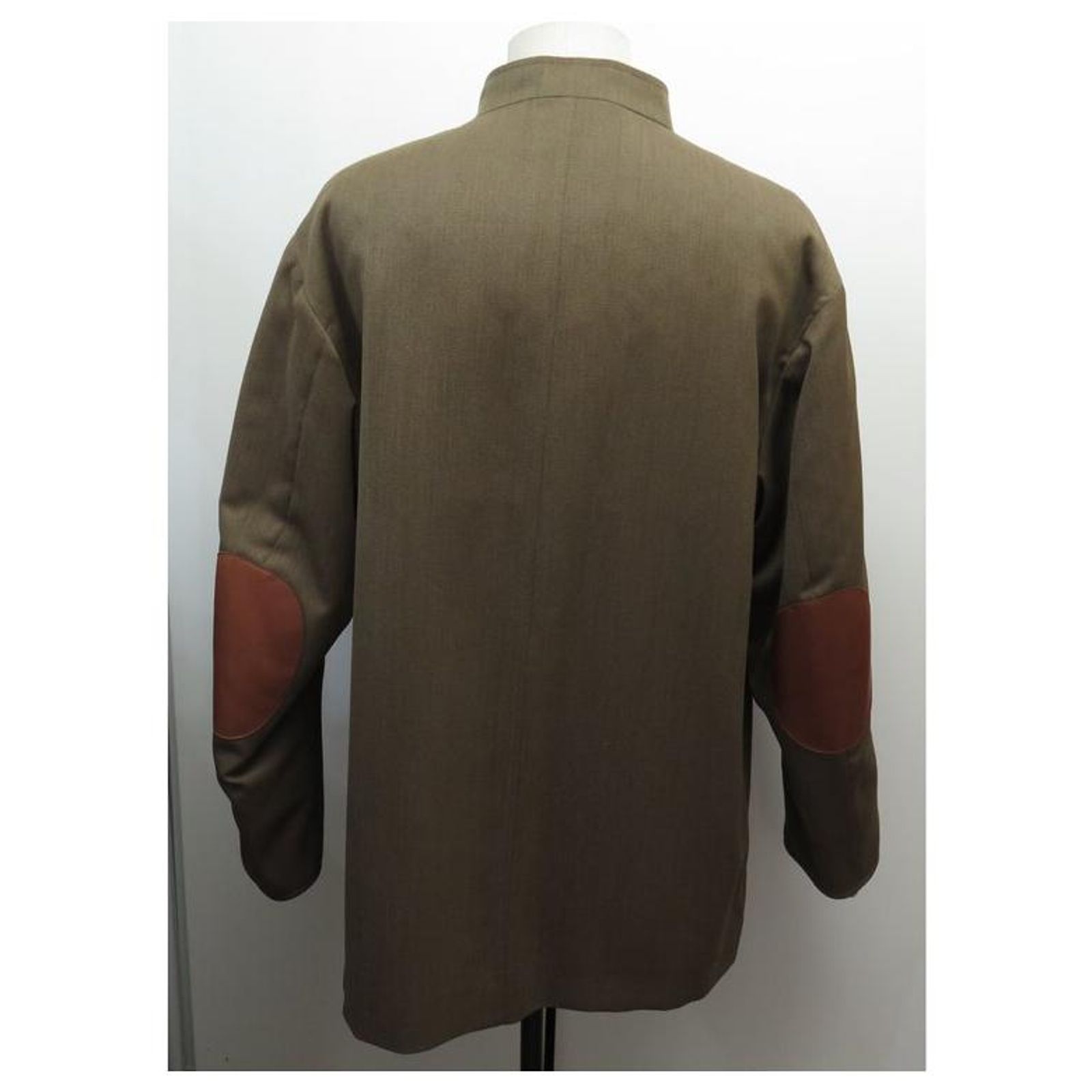 NEW ARNYS FORESTIERE JACKET TAUPE WOOL LEATHER ELBOW PADS L 54