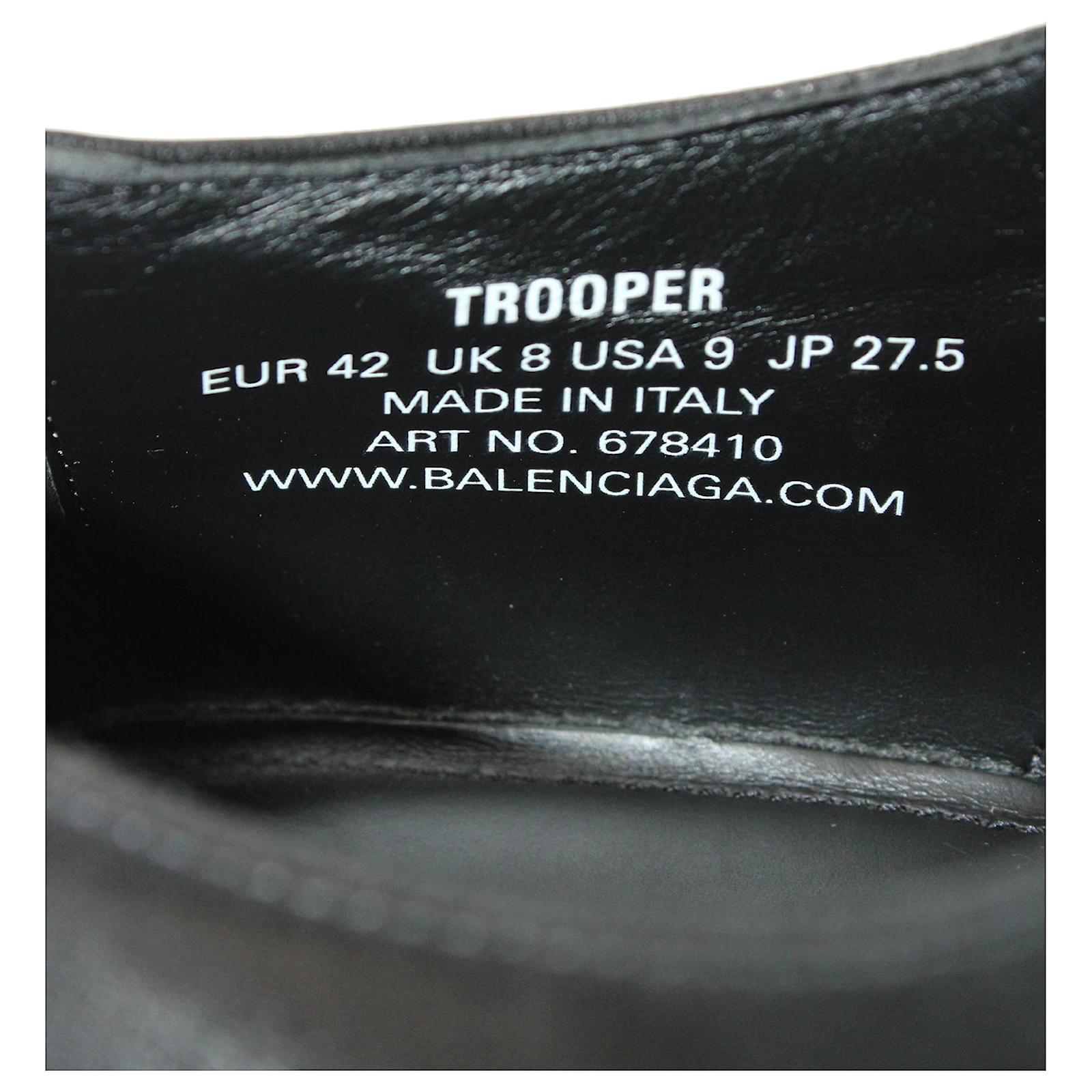 Everyday Balenciaga Trooper Derby Shoes in Black Leather ref Everyday Balenciaga Trooper Derby Shoes in Black Leather ref