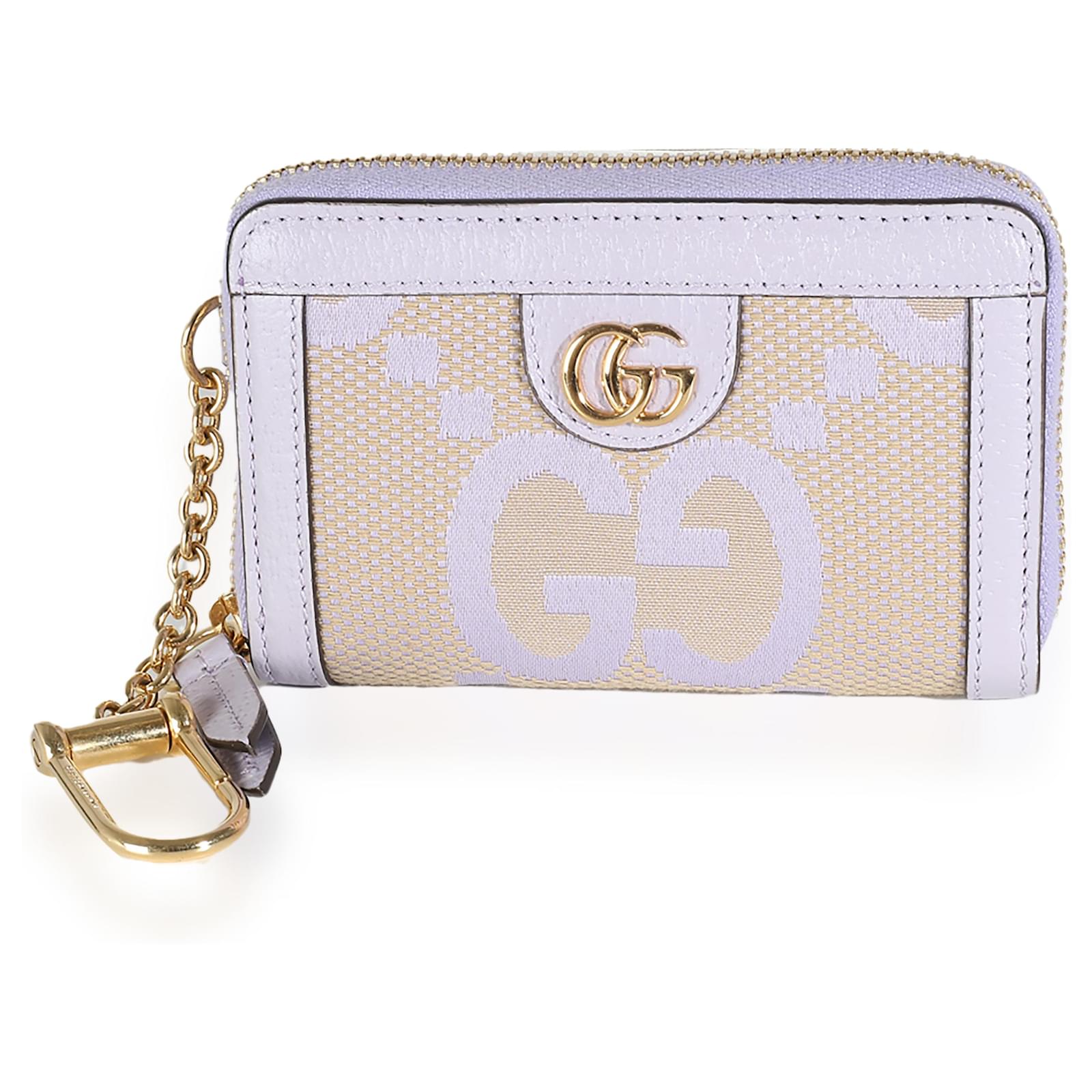 Gucci Purple Beige Jumbo GG Canvas Ophidia Key Card Case Cloth ref.1409956 Joli Closet