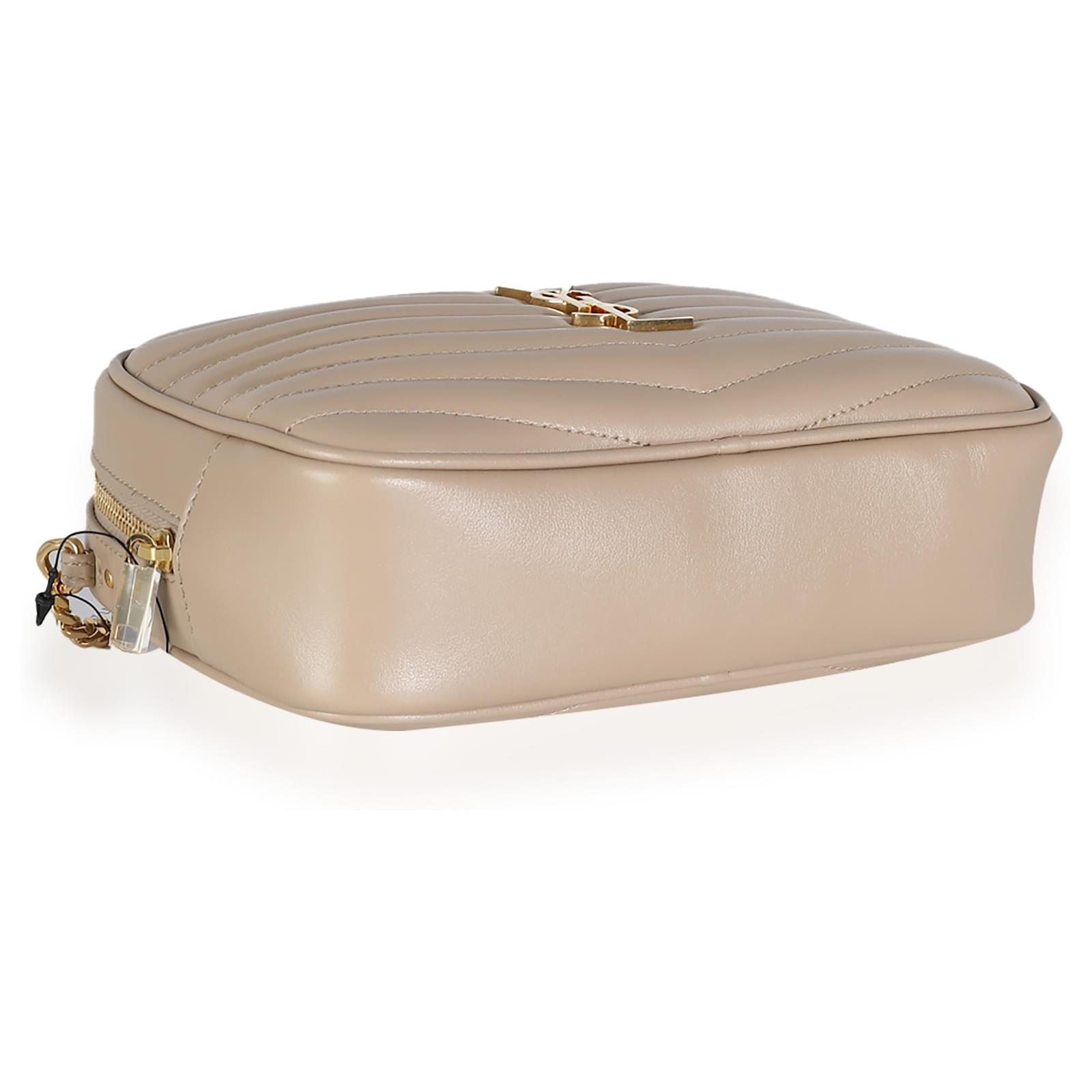 Saint Laurent Beige Grain De Poudre Matelasse Monogram Mini Lou