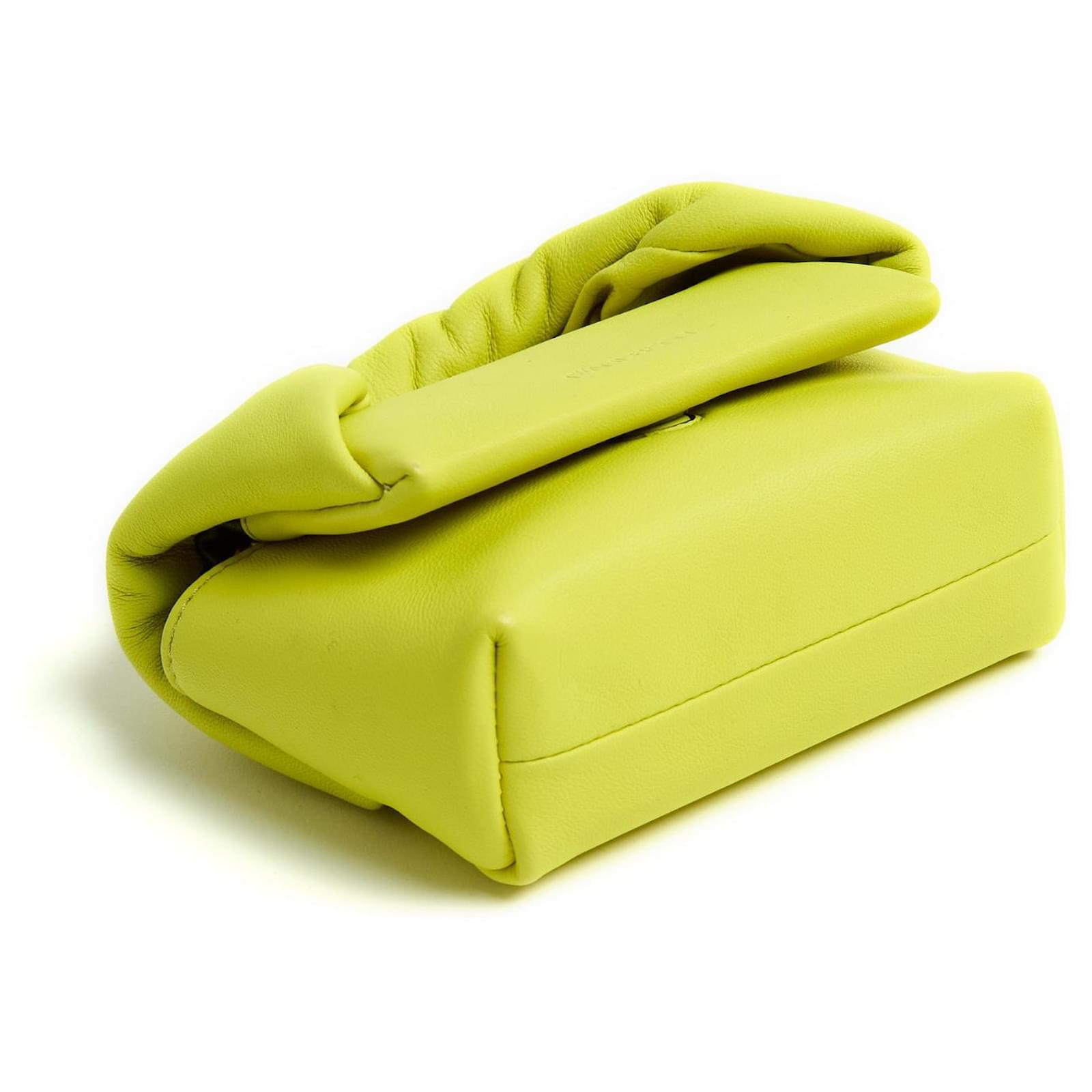 JW Anderson 2024 Mini Twister Shoulder Bag Pouch Yellow Leather