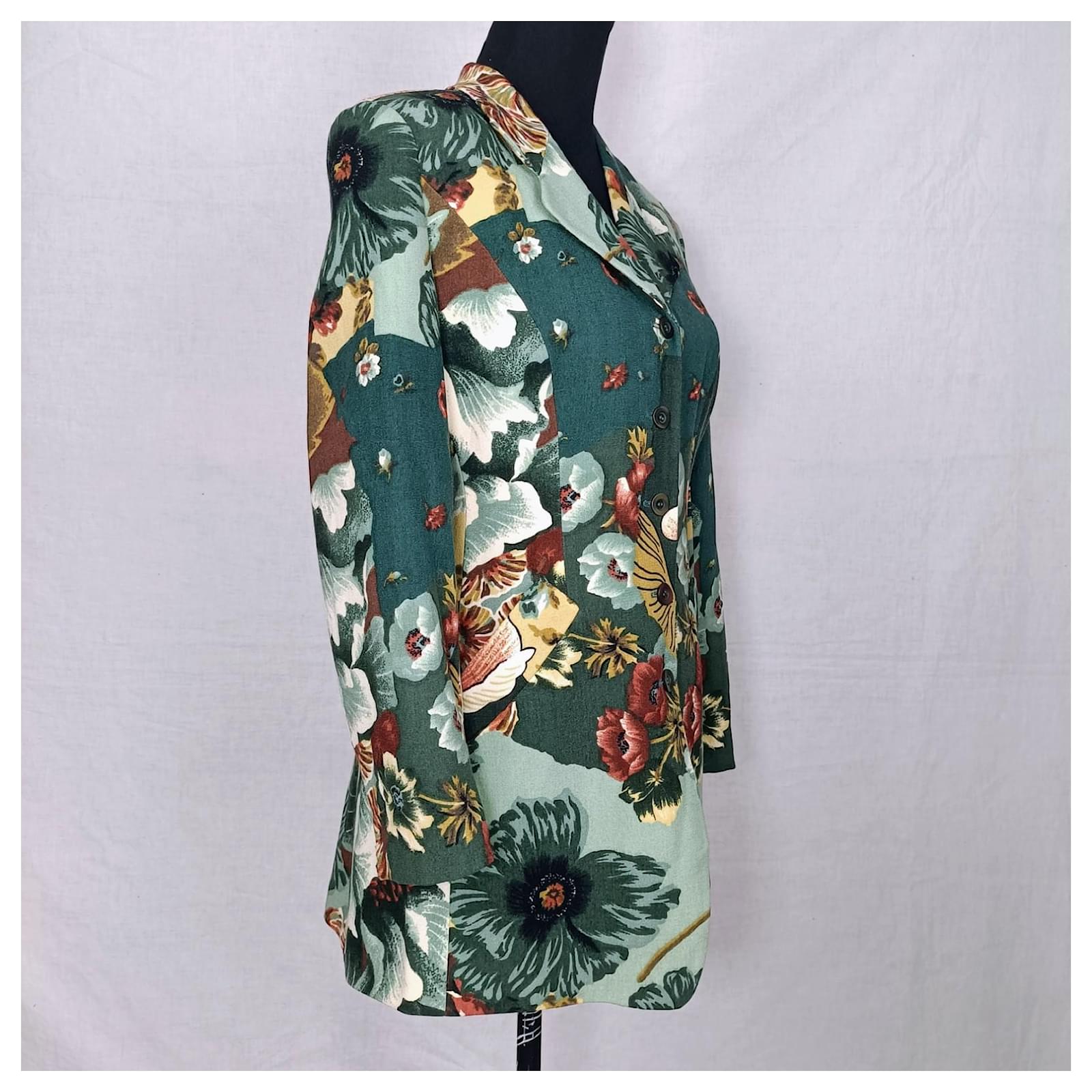 Kenzo women jacket with flowers vintage 80s, Kenzo Jungle