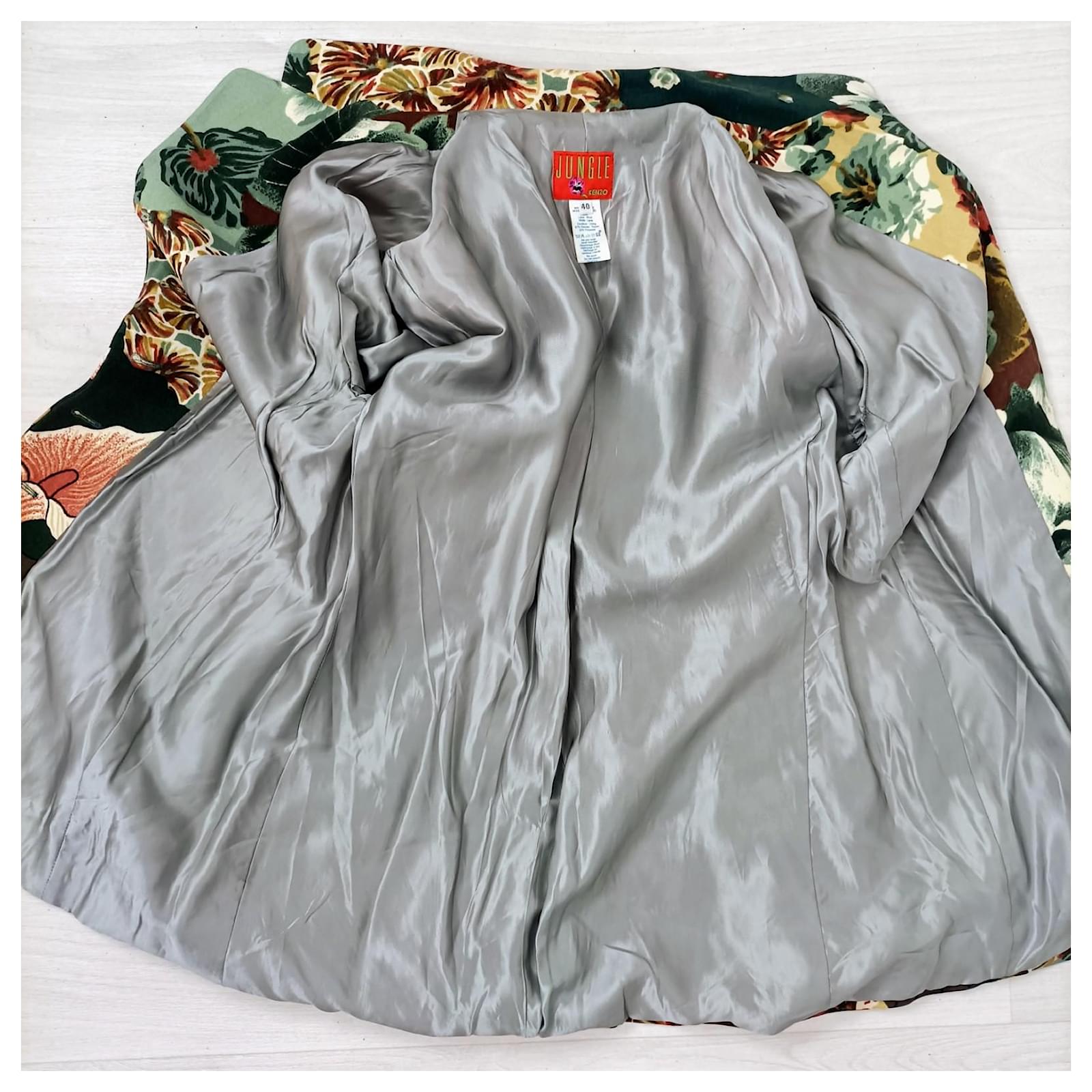 Kenzo women jacket with flowers vintage 80s, Kenzo Jungle