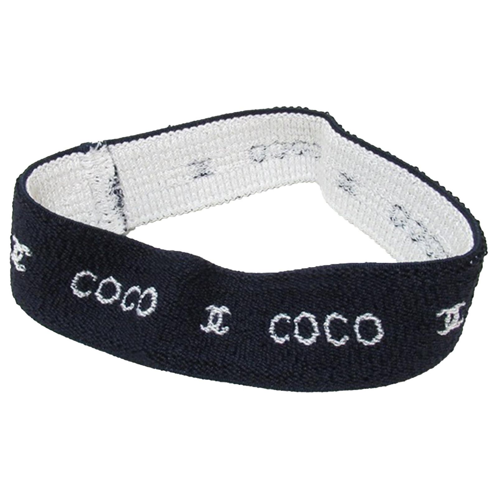 Chanel elastic headband Chanel Pink X Black 02p Coco CC Headband/sweatband - Etsy main image 4
