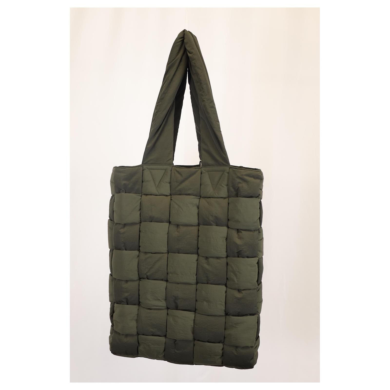 Bottega Veneta Padded Tote in Olive Nylon