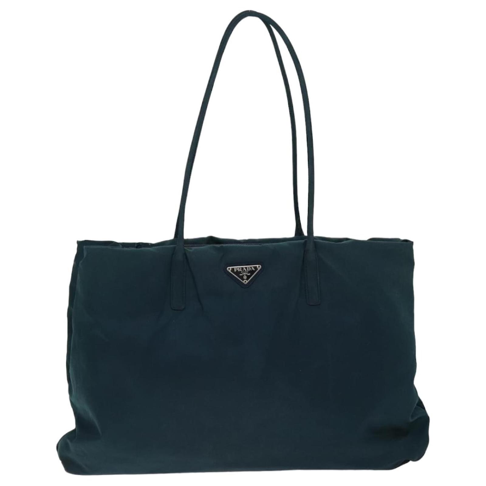 PRADA オリーブグリーン トートバッグ PRADA - PRADA プラダ トライアングルロゴ トートバッグ