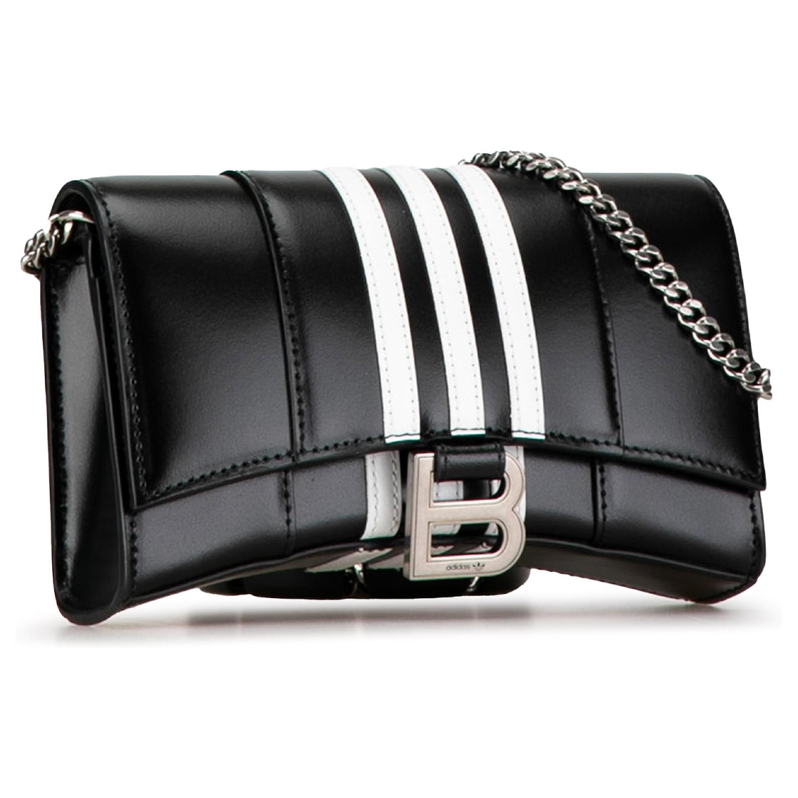 Balenciaga Black Adidas Hourglass Chain On Wallet Leather