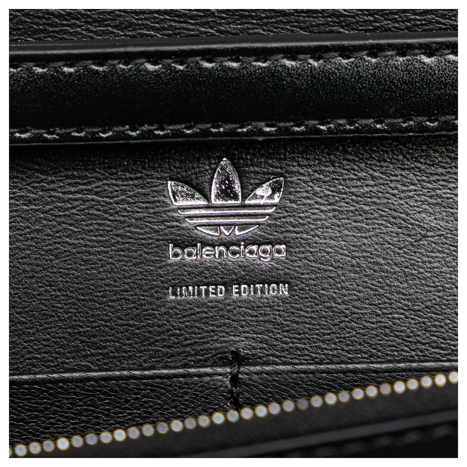 Balenciaga Black Adidas Hourglass Chain On Wallet Leather
