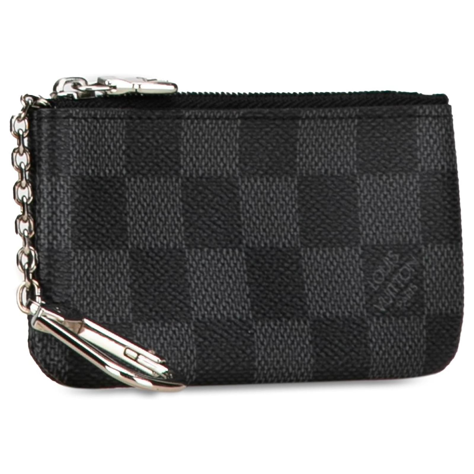 Black Louis Vuitton Damier Graphite Pochette Cles Coin Pouch Cloth