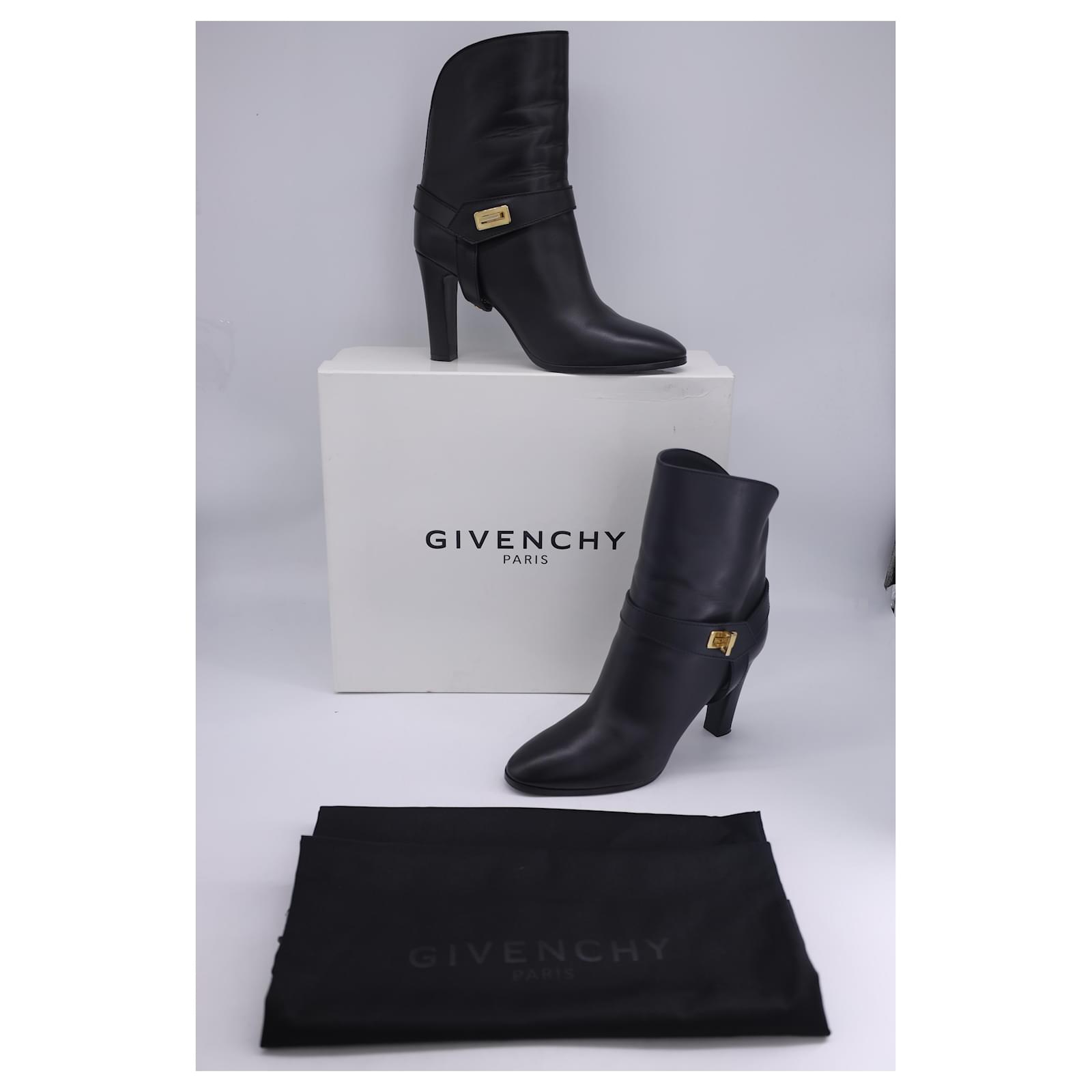 Givenchy Eden Heeled Ankle Boots in Black Leather