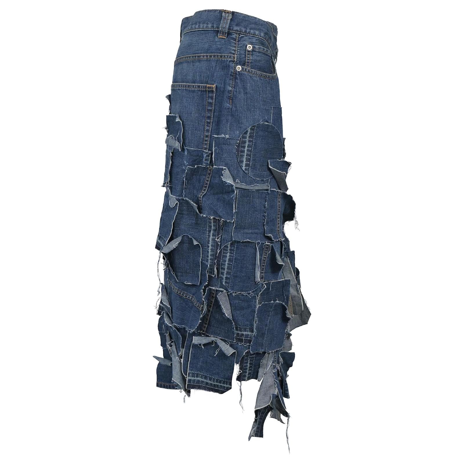 ワンピース SACAI Women Mid Skirts 25 07761 458 BLUE Asymmetric denim midi skirt in blue - Sacai | Mytheresa