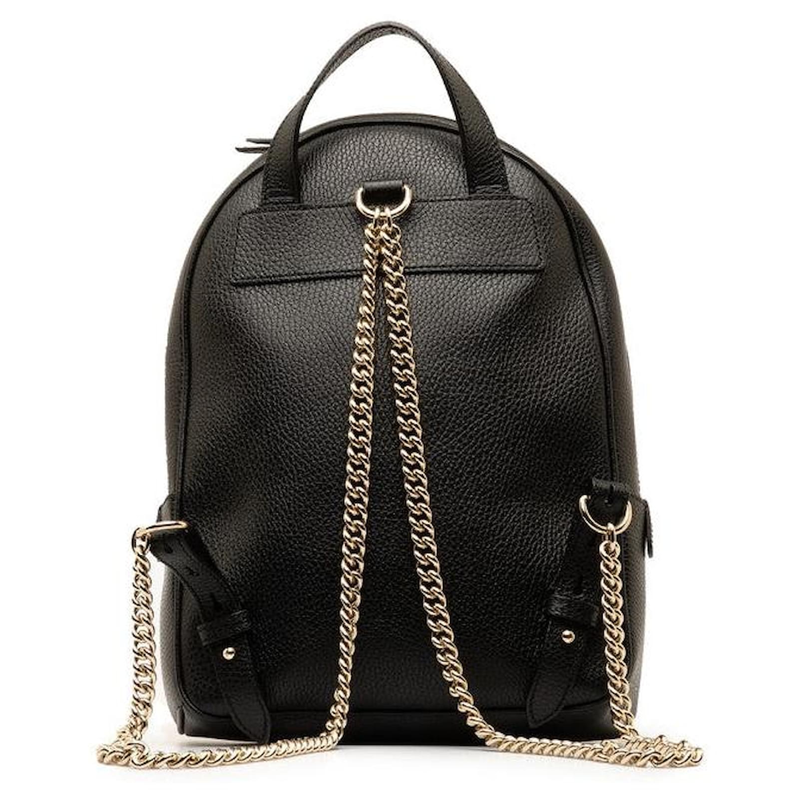 Gucci Gucci Interlocking G Soho Chain Backpack 536192 Black