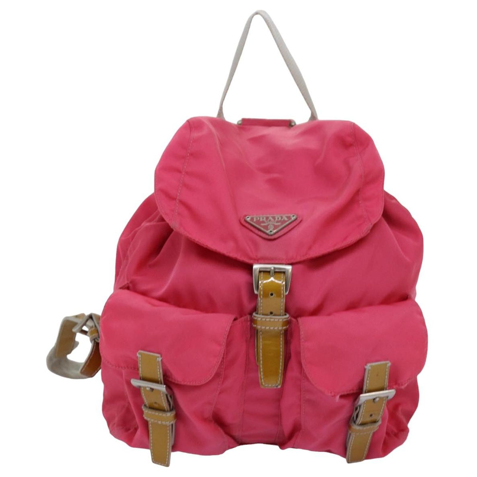 Prada Pink Velvet Backpack with Drawstring Closure Prada Nylon Drawstring Pouch Wristlet | Neiman Marcus main image 3
