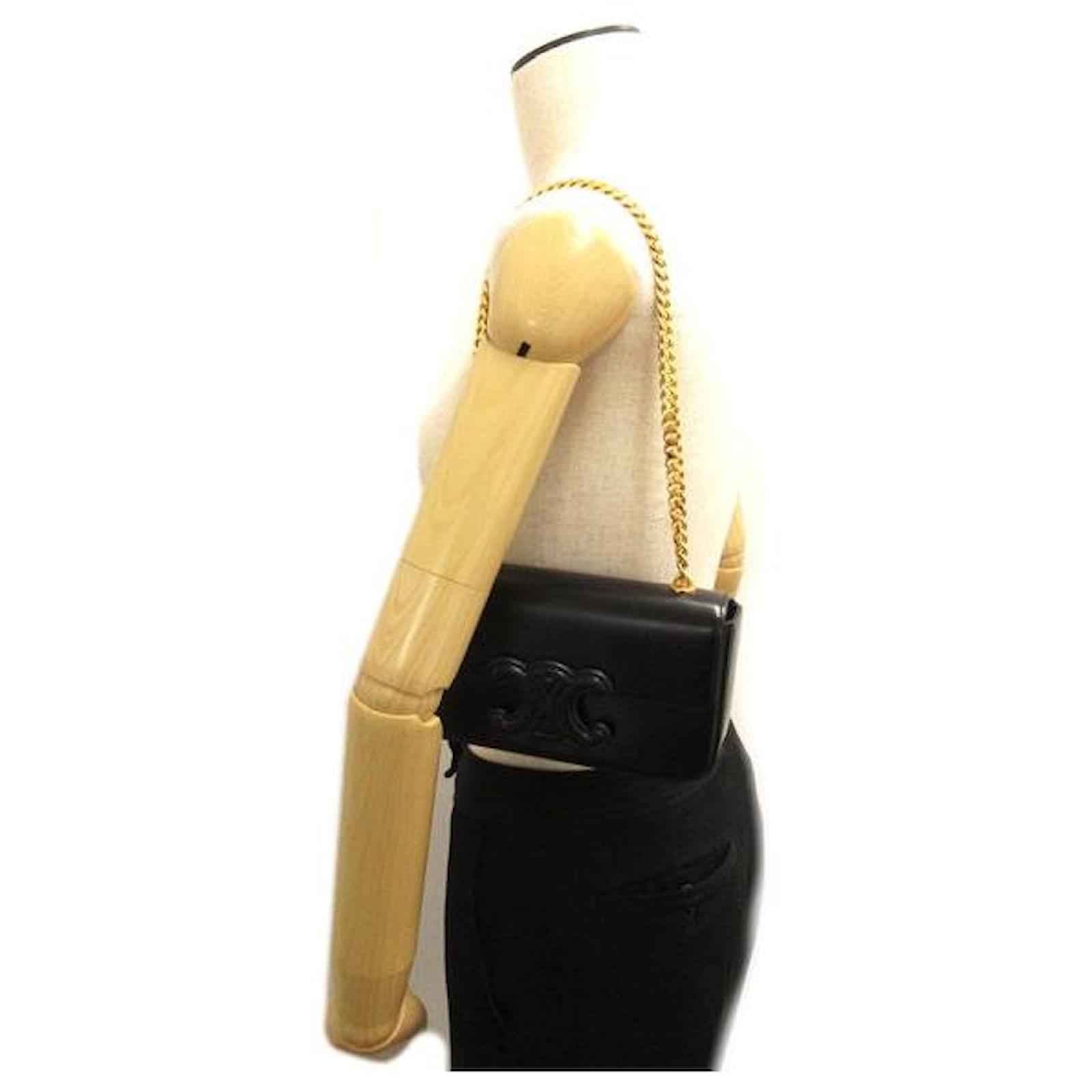 Céline Celine Triomphe Chain Shoulder Bag Leather Shoulder