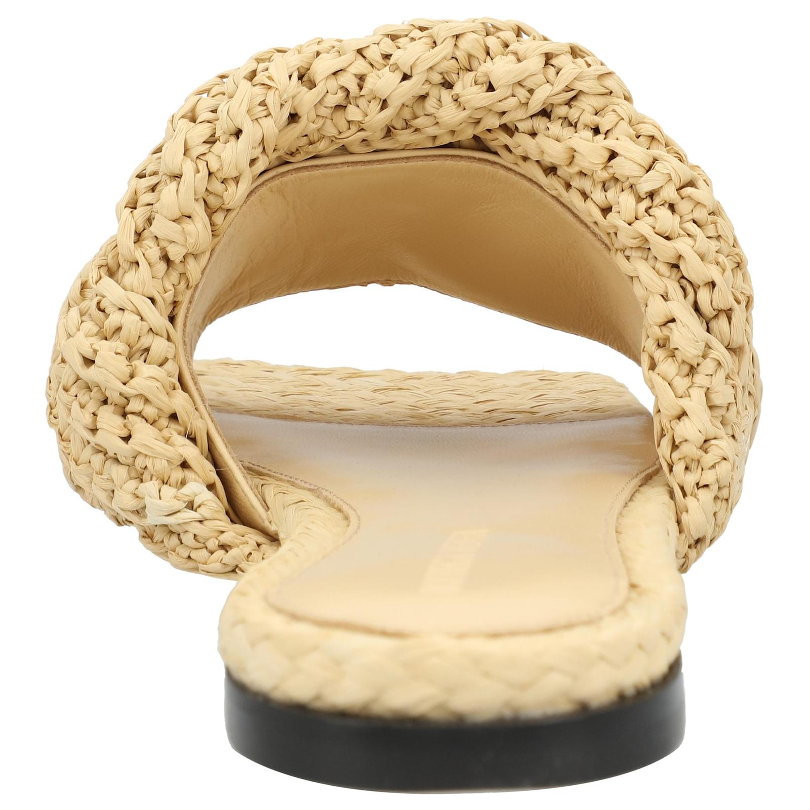 サンダル・ミュール BOTTEGA VENETA LIDO RAFFIA SANDALS Women's Lido flat sandals in raffia | BOTTEGA VENETA | 24S