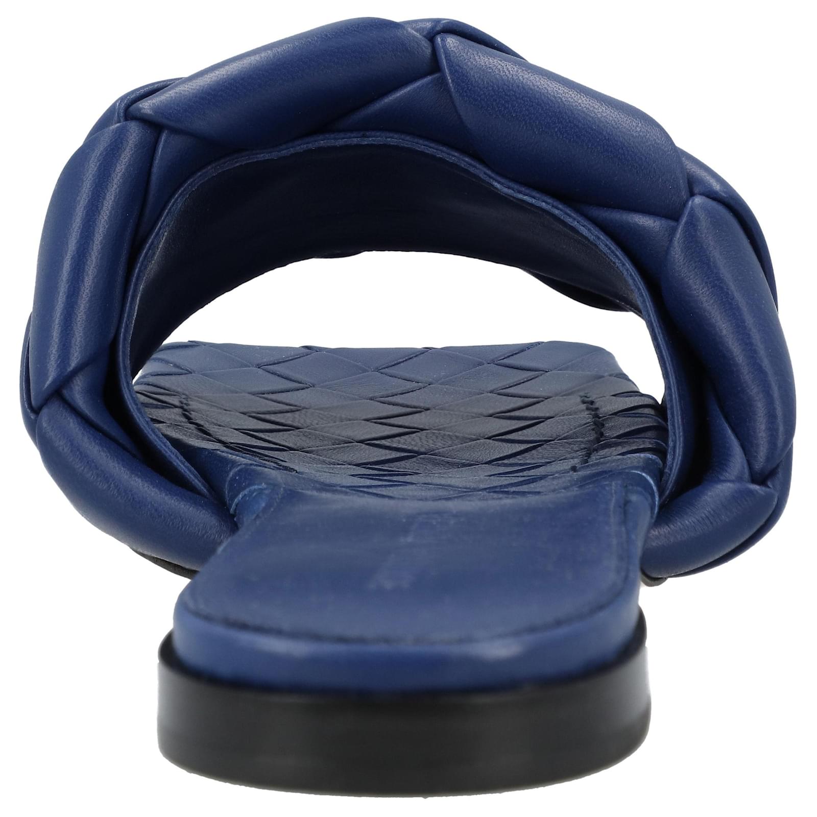 Bottega Veneta Lido Flat Sandal blue Leather ref.1423659