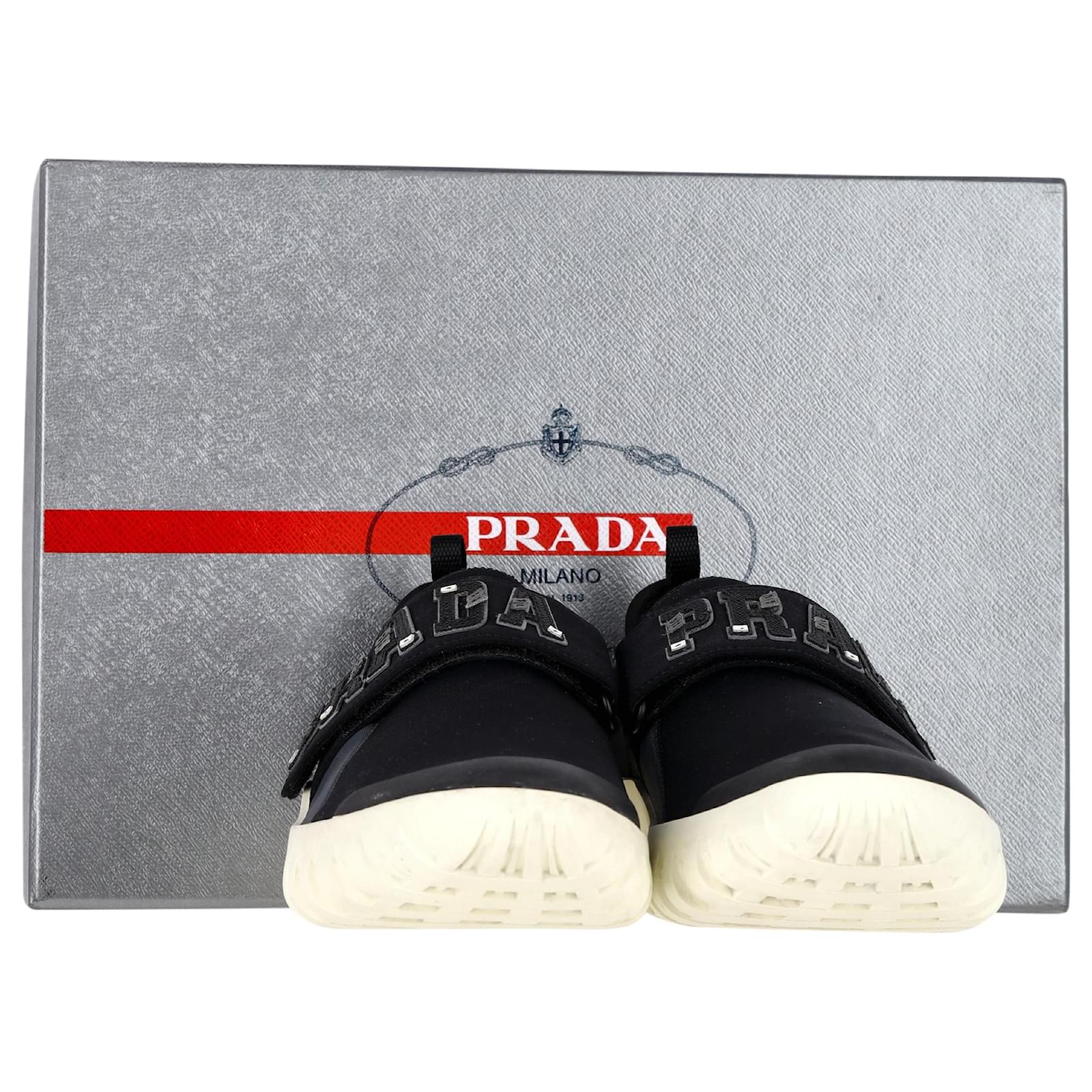 Prada Frog Sneakers in Black Neoprene Synthetic ref.1424419 - Joli
