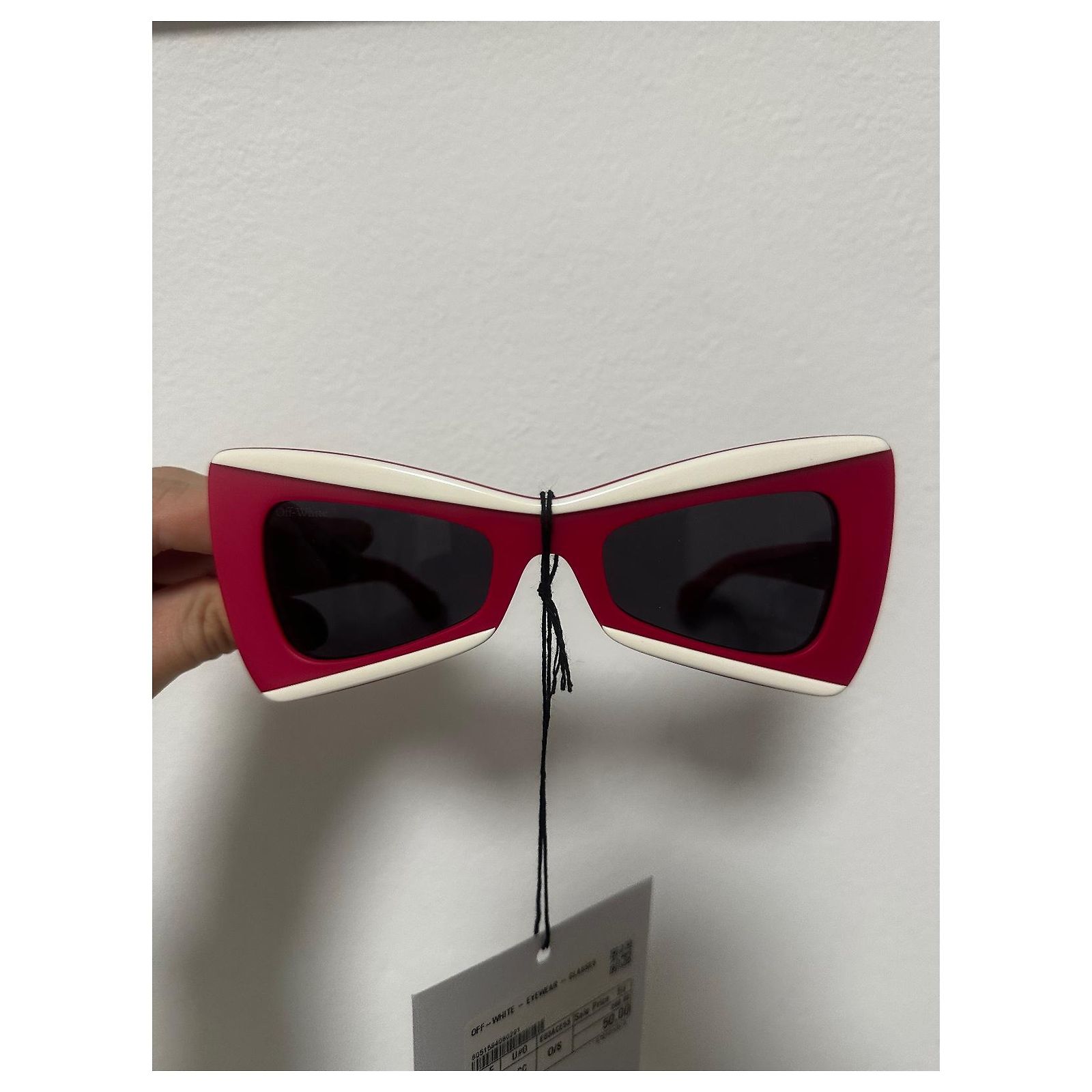 Off-White used Red Sunglasses Off White FIRENZE sunglasses burgundy square | LookerOnline main image 3
