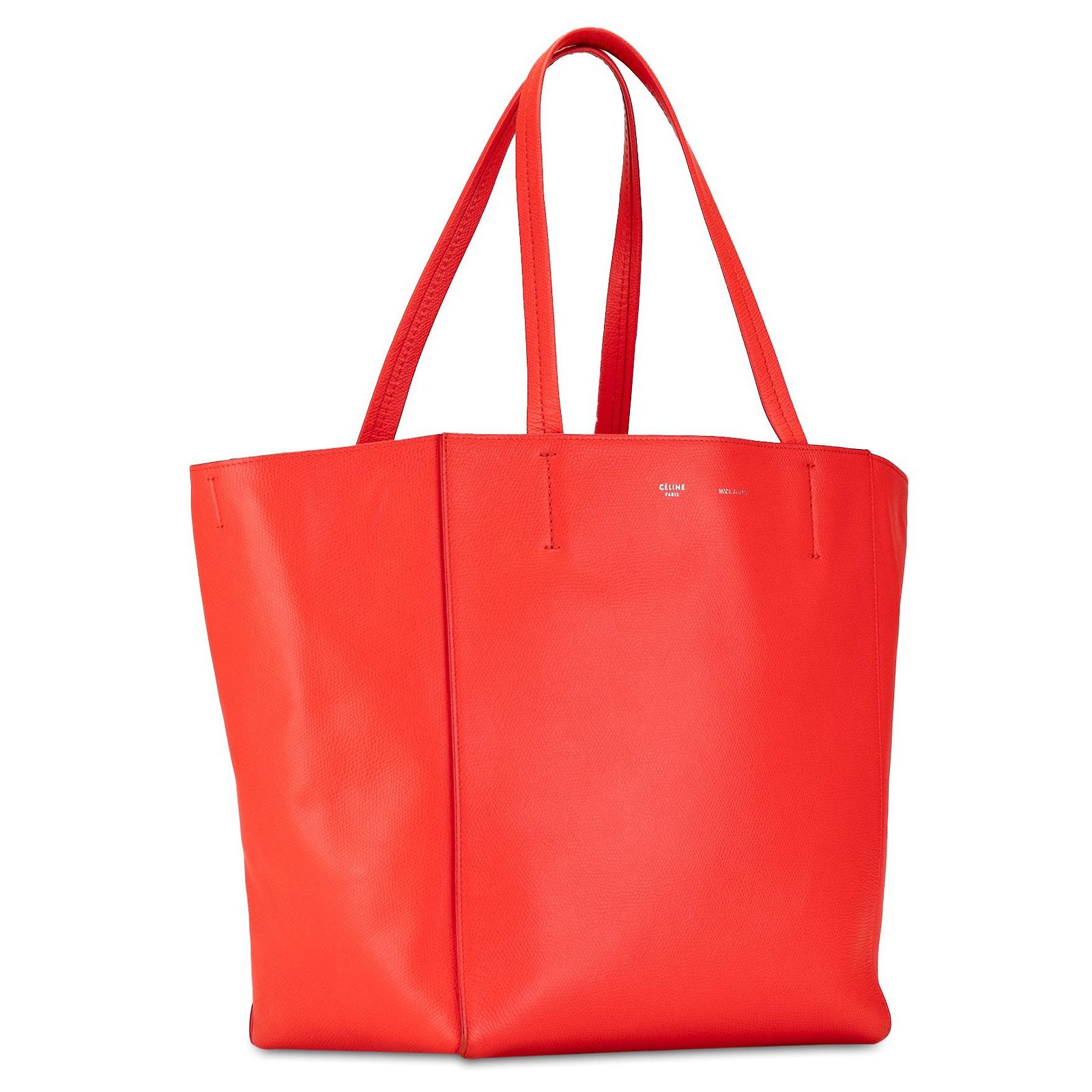 Céline Celine Bicolor Horizontal Cabas Leather Tote Bag Red  Celine Horizontal Cabas Tote Red Calfskin Leather main image 1