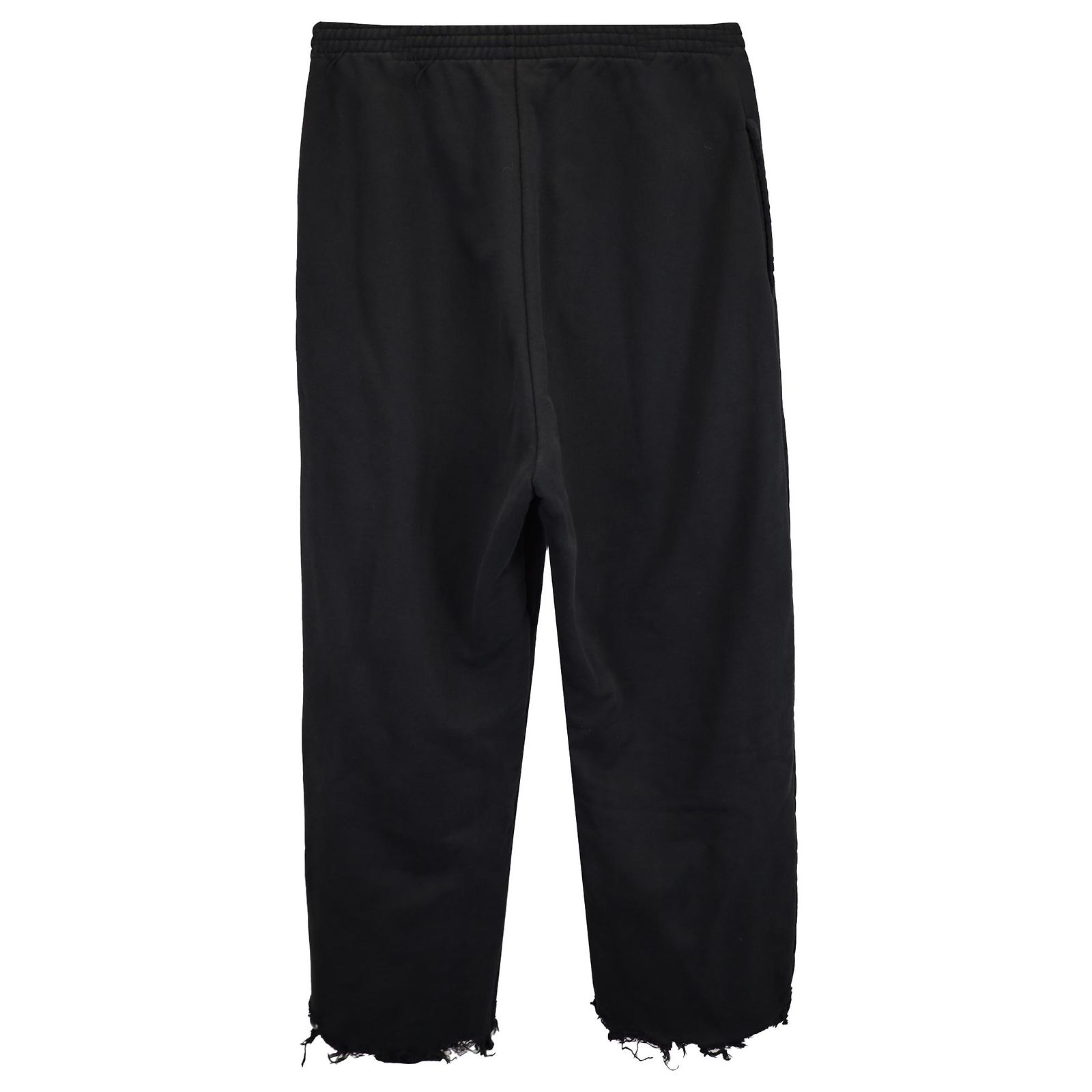 Balenciaga Distressed Cropped Sweatpants aus schwarzer Baumwolle 