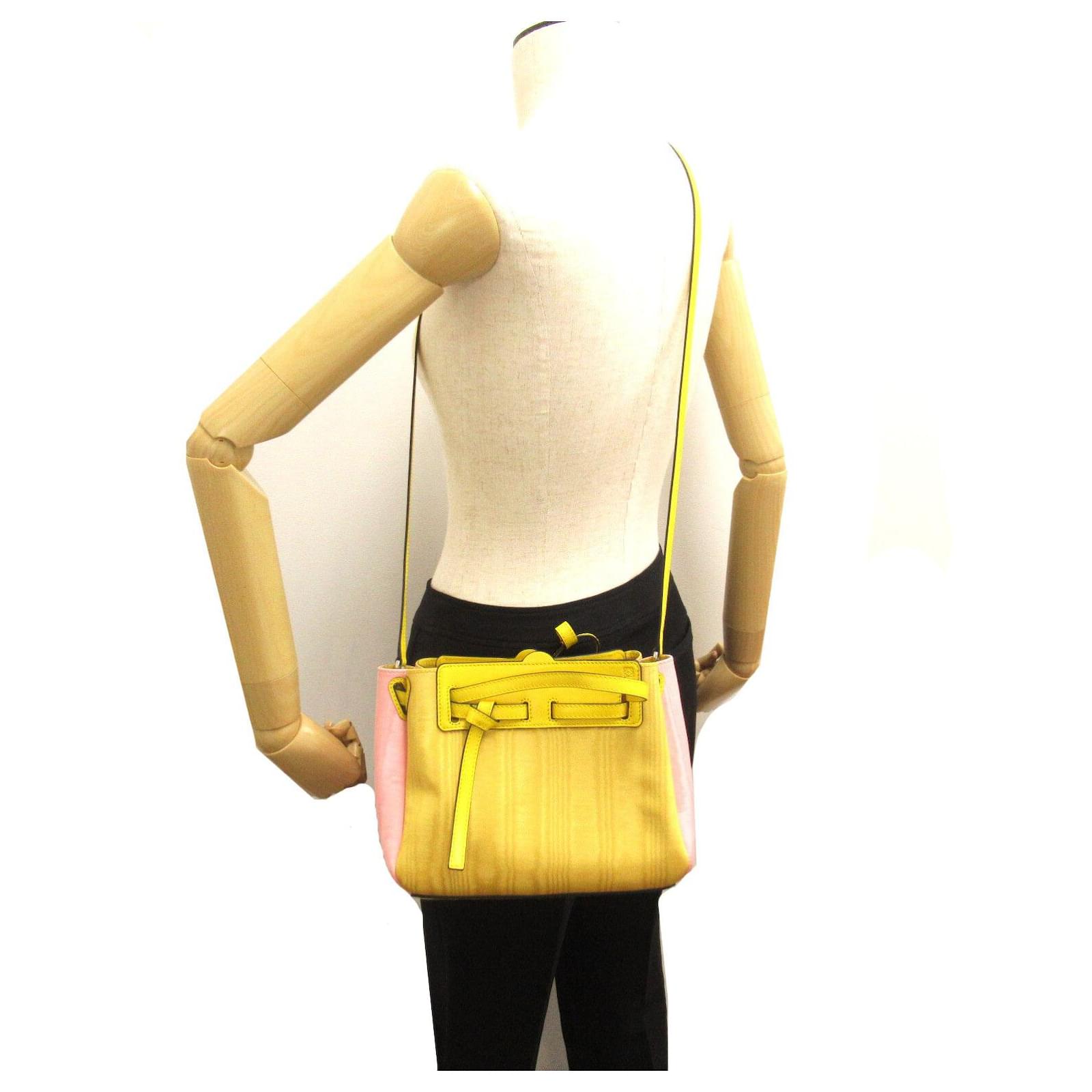 Loewe Lazo Mini Leather Shoulder Bag in Great Condition Yellow ref