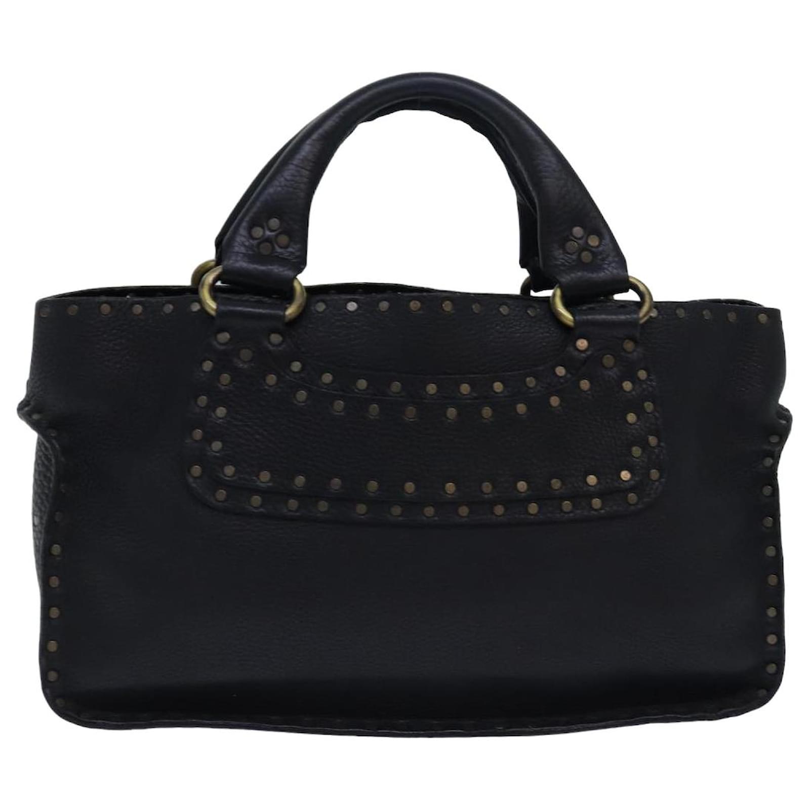 Céline CELINE Boogie bag Hand Bag Leather Black Auth yk13074