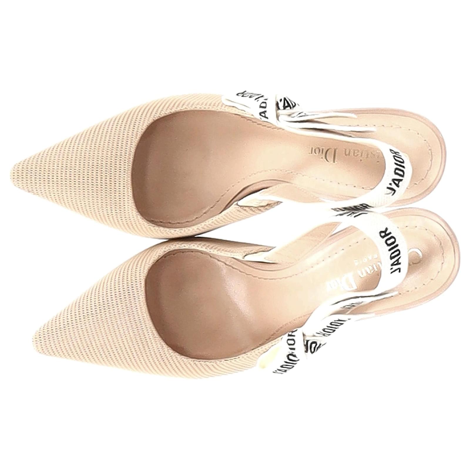 Dior J'adior Slingback Pumps in Beige Cotton ref.1427670