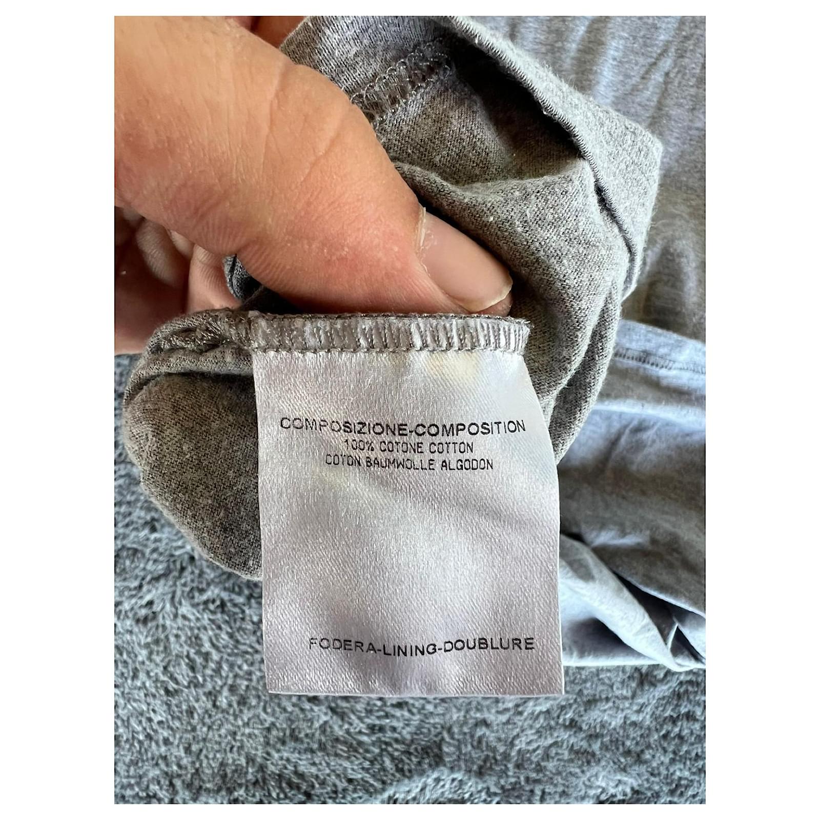 Gucci by Tom Ford Vintage 00s Grey Identity T-Shirt Cotton ref