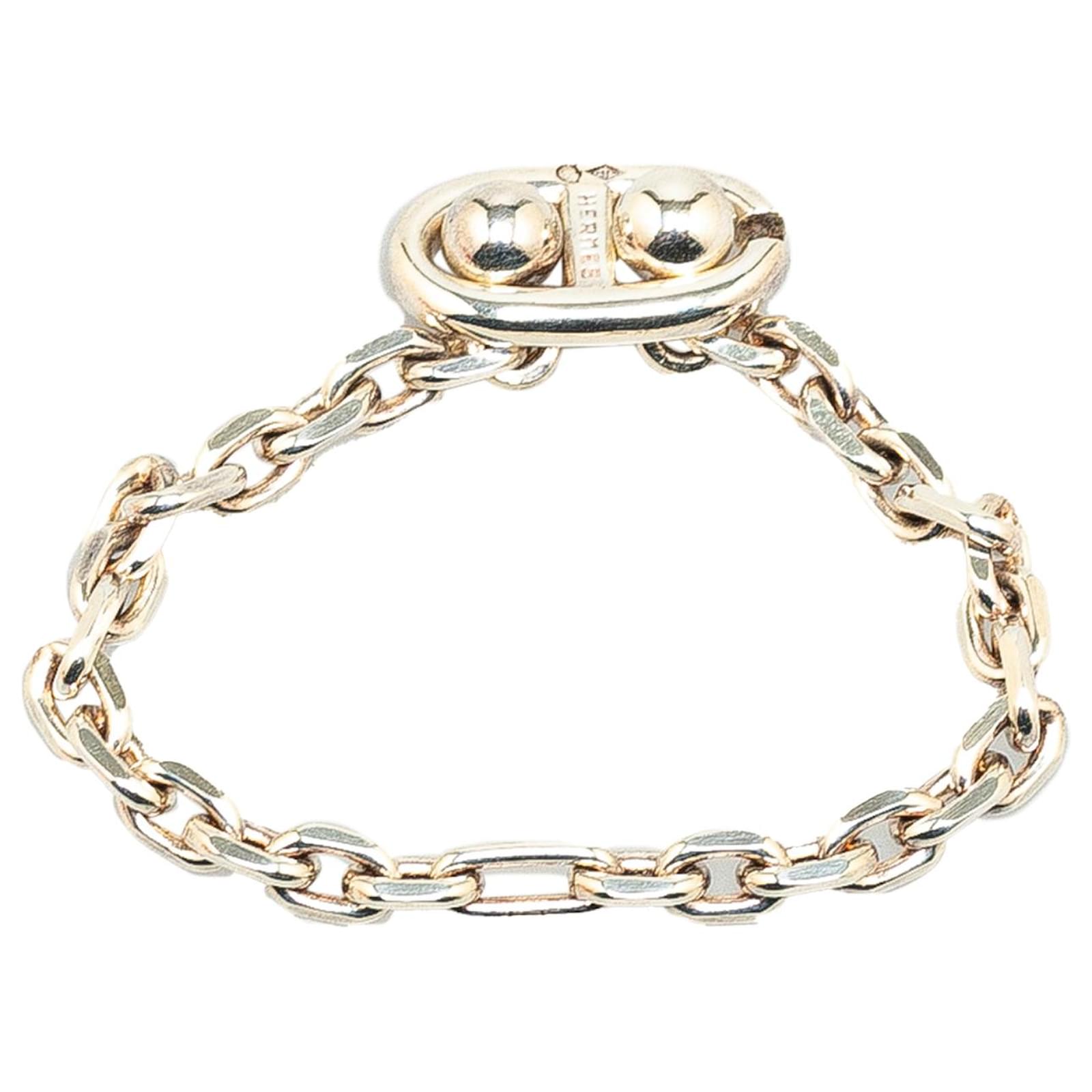 Ring Hermès Silver Sterling Silver Chaine d Ancre Key Chain (Sold