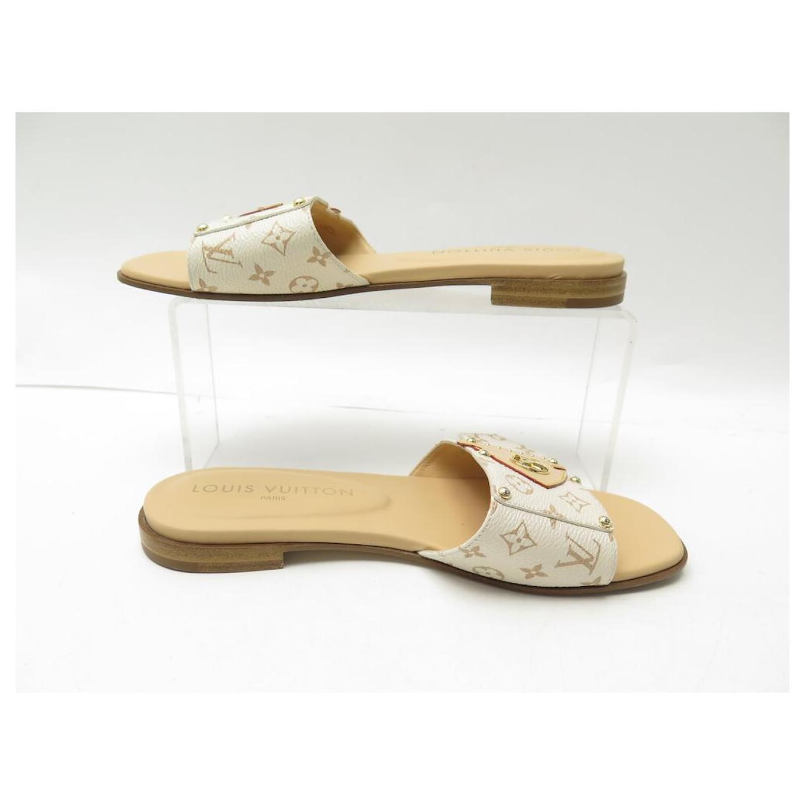 NINE LOUIS VUITTON MULES FLAT LV FRAME MONOGRAM 1ACXIG 36