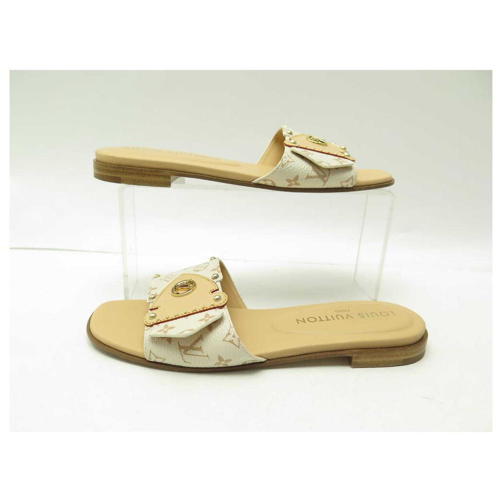 NINE LOUIS VUITTON MULES FLAT LV FRAME MONOGRAM 1ACXIG 36