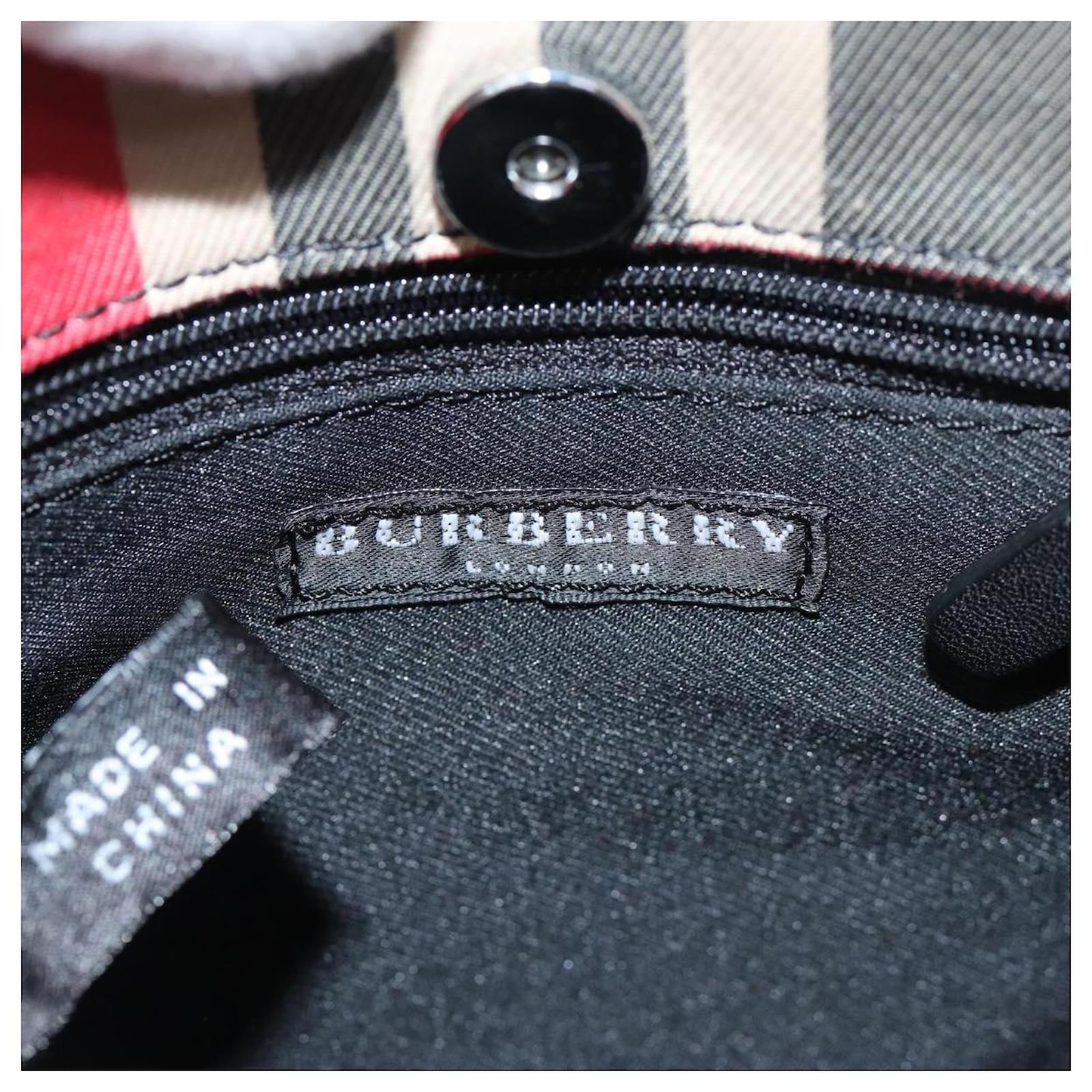 BURBERRY Nova Check Hand Bag Canvas Red Auth 78853 Cloth ref.1432171 Joli Closet