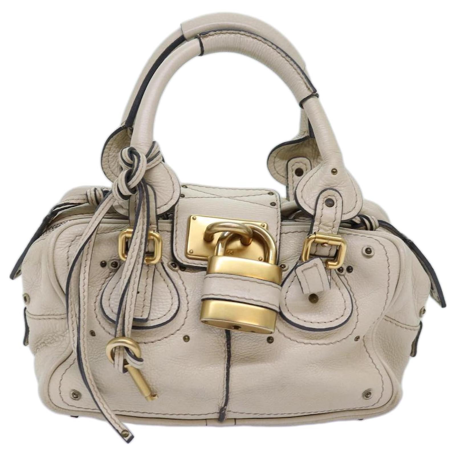 Chloé Chloe Paddington Hand Bag Leather White Auth mr195 ref