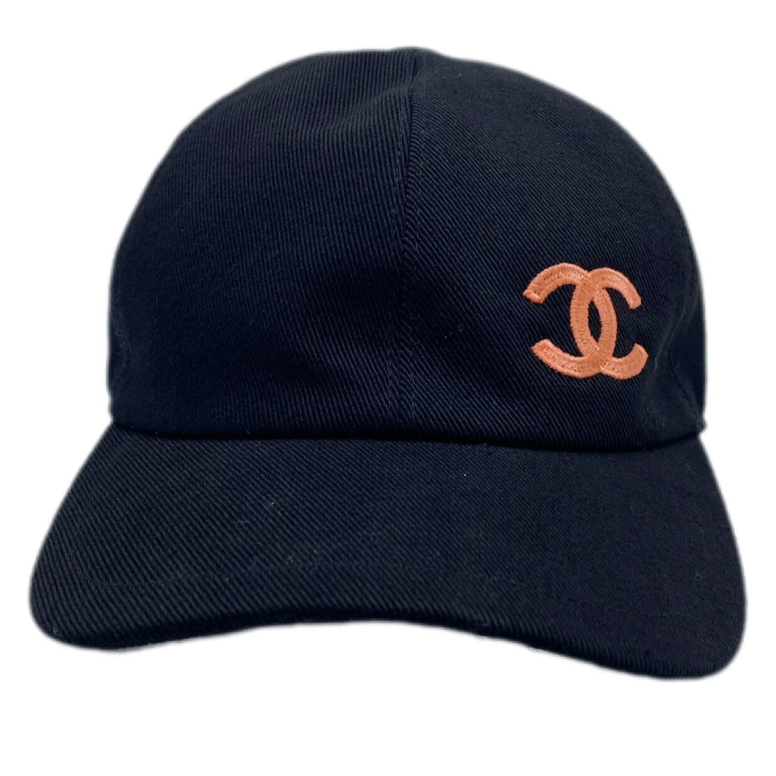 売上実績NO.1 Chanel Embroidery Bead Coco with Cap Baseball Black CC 帽子