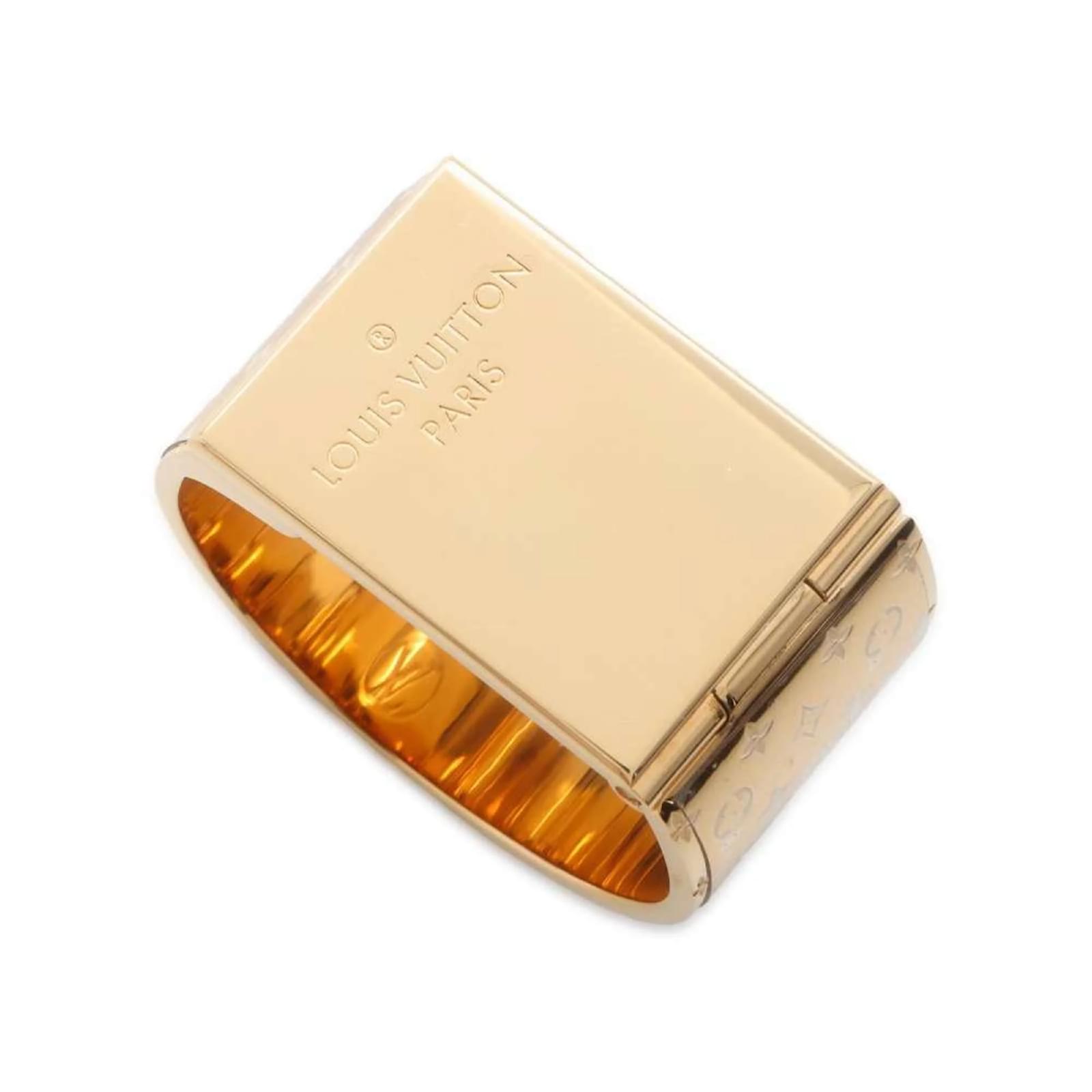 Louis Vuitton Nanogram Scarf Ring Brooch M00226 Golden ref